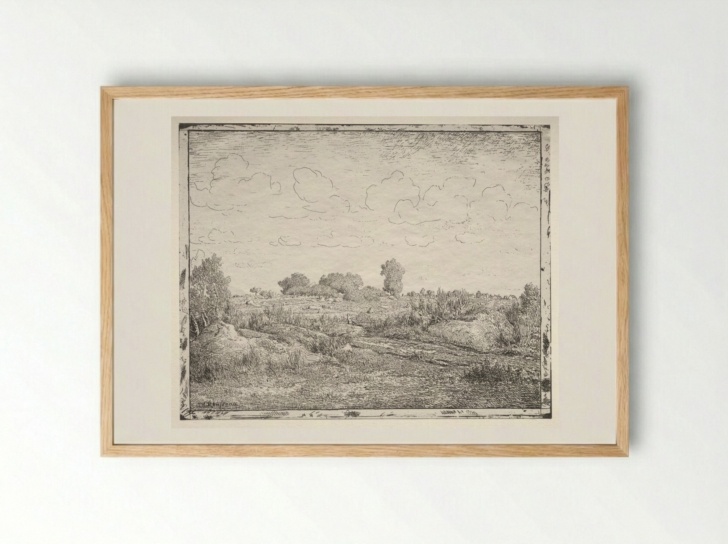La Plaine de la Plante à Biau - Théodore Rousseau - Framed Print Wood
