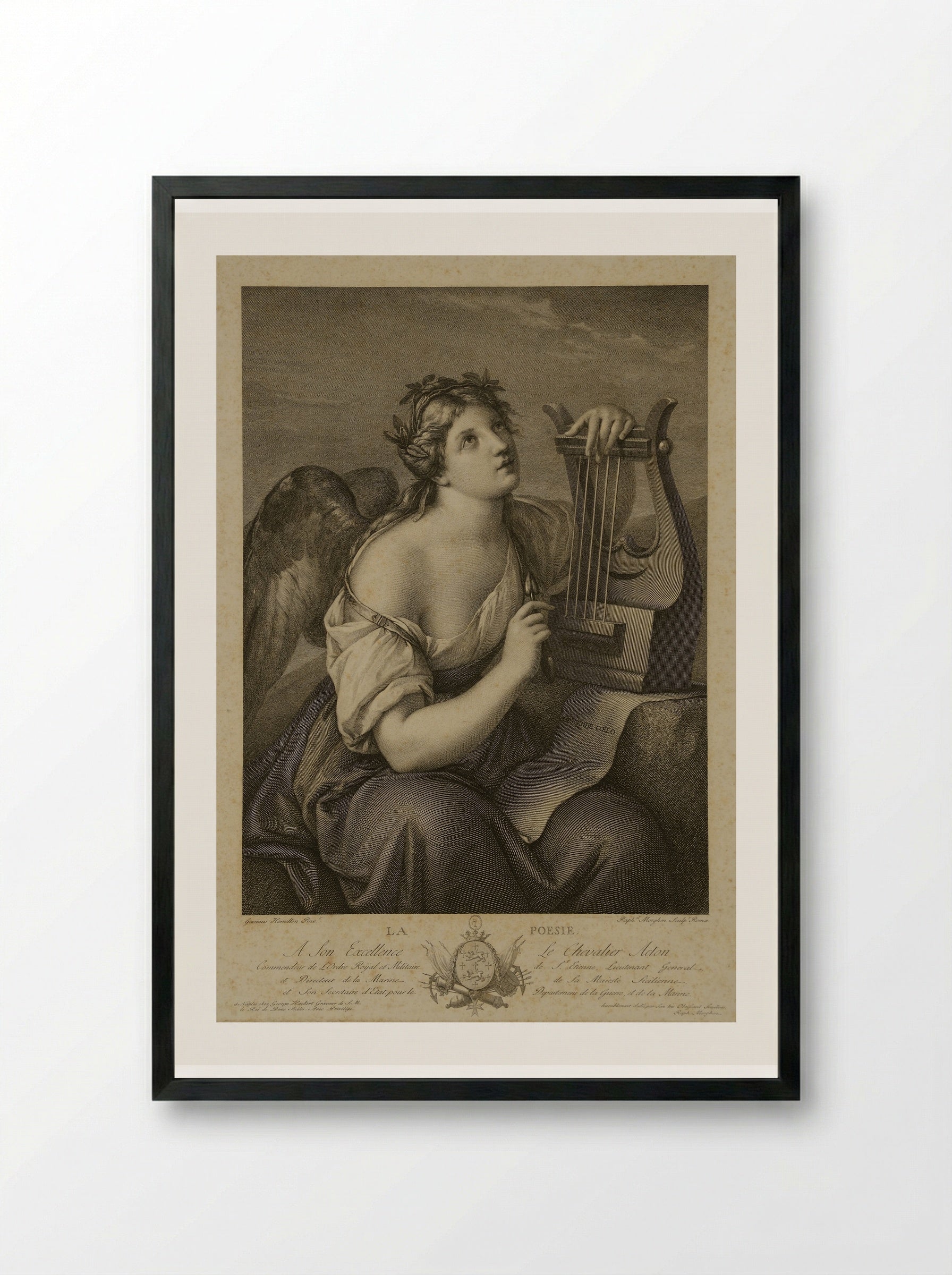 La Poesia - Raphael Morghen - Framed Print Black