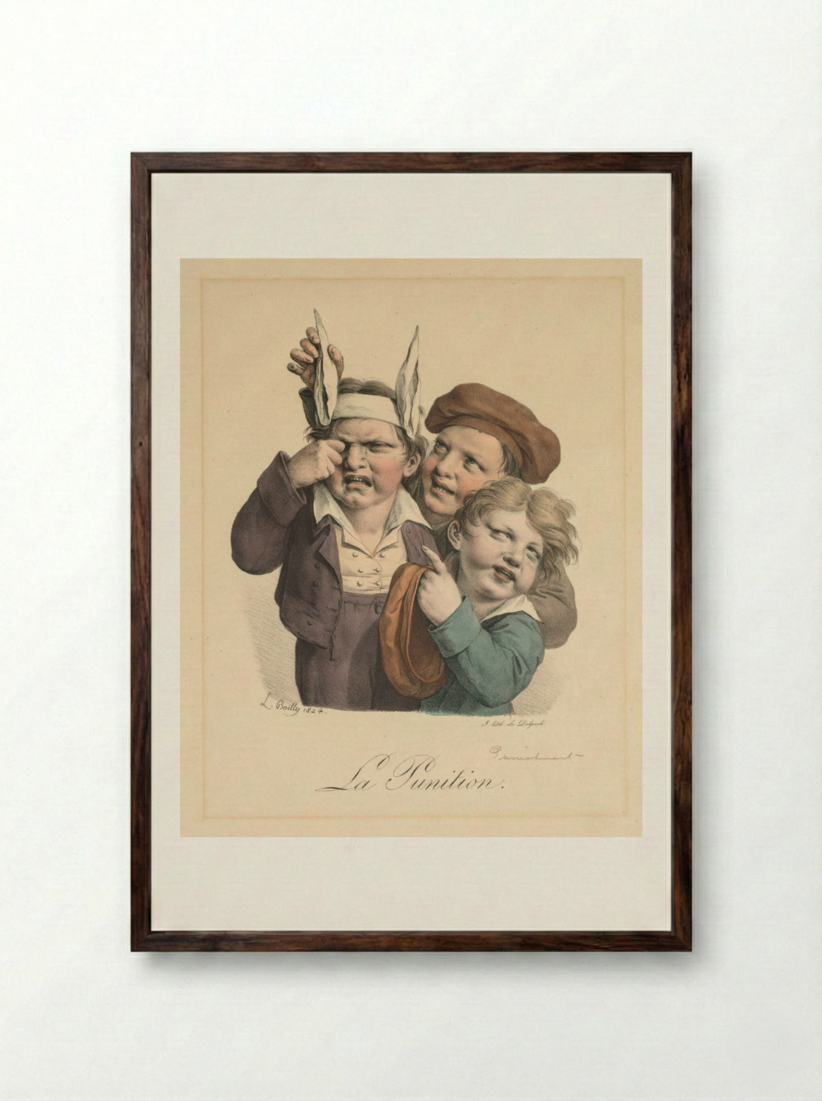 La Punition - Louis Léopold Boilly - Framed Print Dark Wood