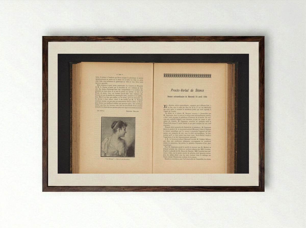 La Rêveuse - Baron A. de Rothschild - Framed Print Dark Wood