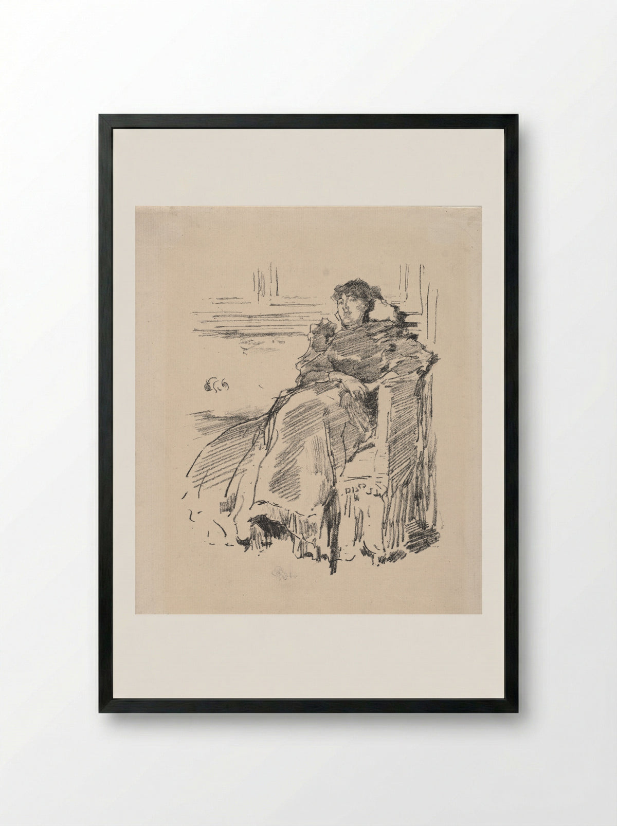 La Robe Rouge - James McNeill Whistler - Framed Print Black
