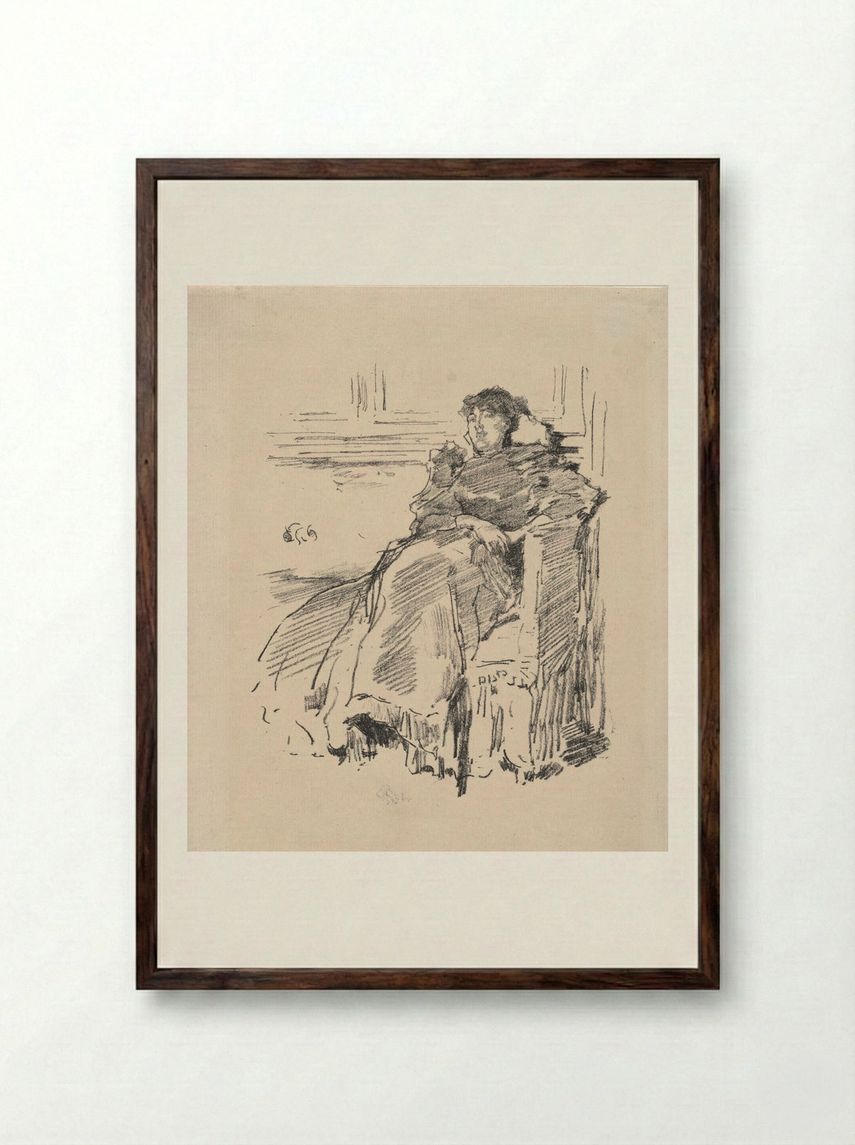 La Robe Rouge - James McNeill Whistler - Framed Print Dark Wood
