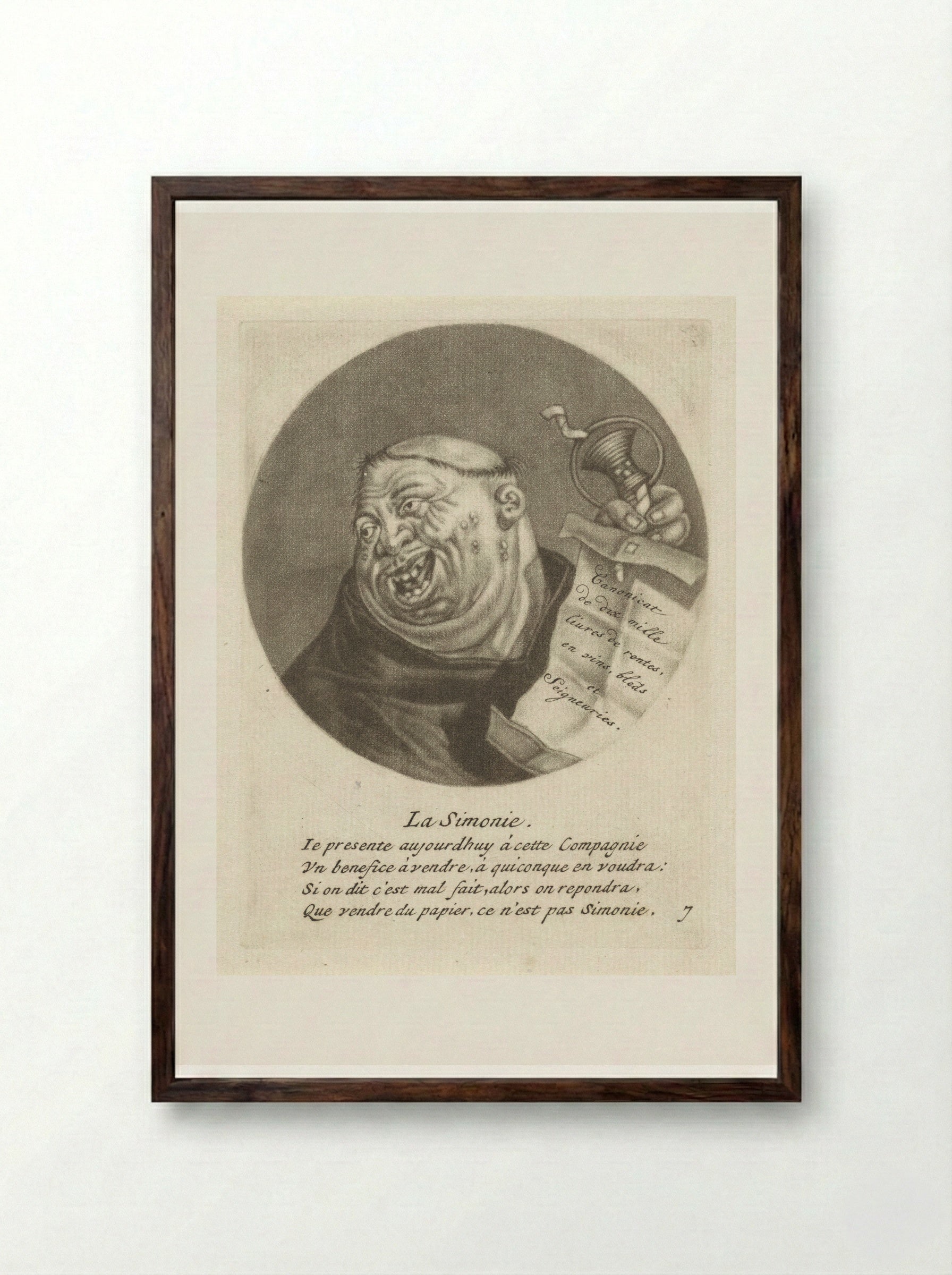 La Simonie - Jacob Gole - Framed Print Dark Wood