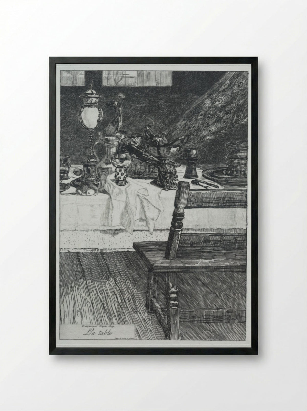 La Table - Félix Bracquemond - Framed Print Black