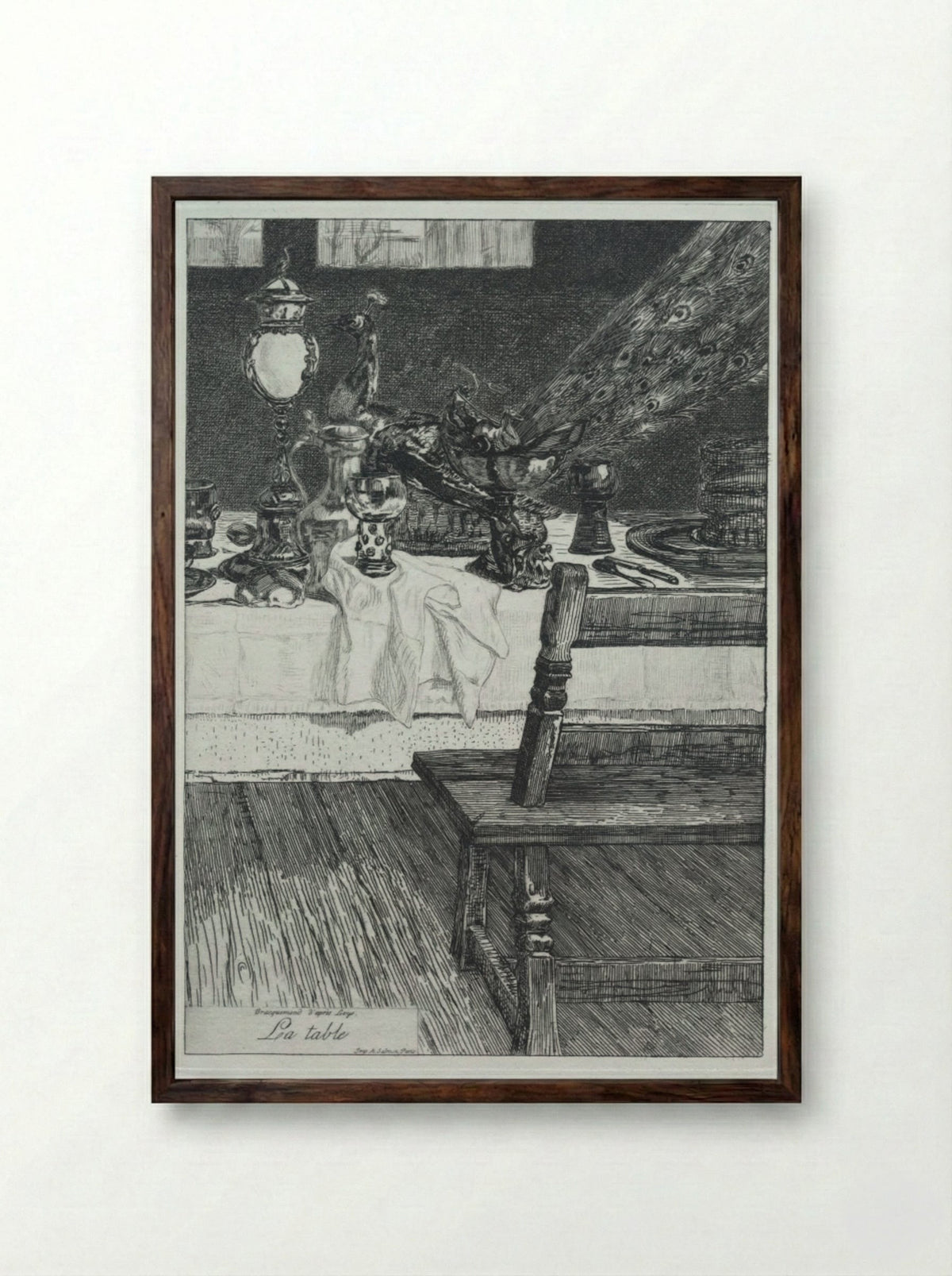 La Table - Félix Bracquemond - Framed Print Dark Wood