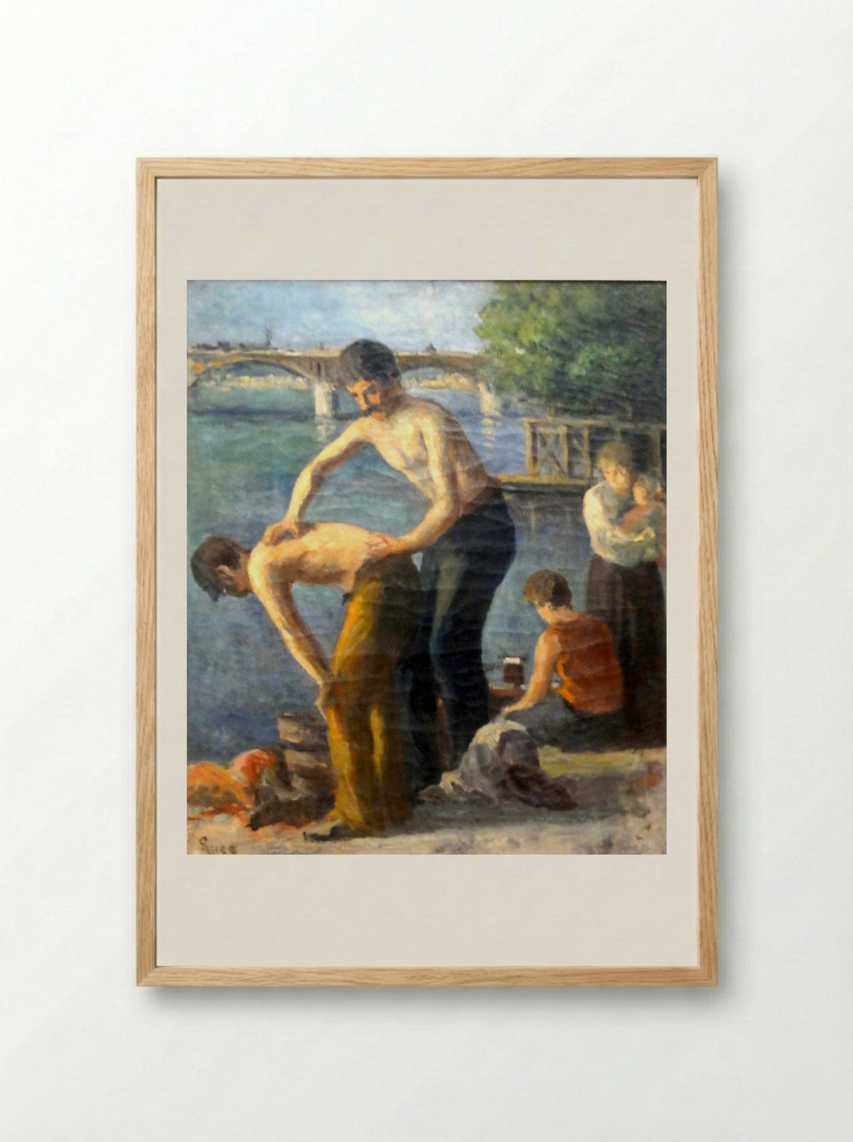 La Toilette Au Pont Des Saints-pères - Maximilien Luce - Framed Print Wood