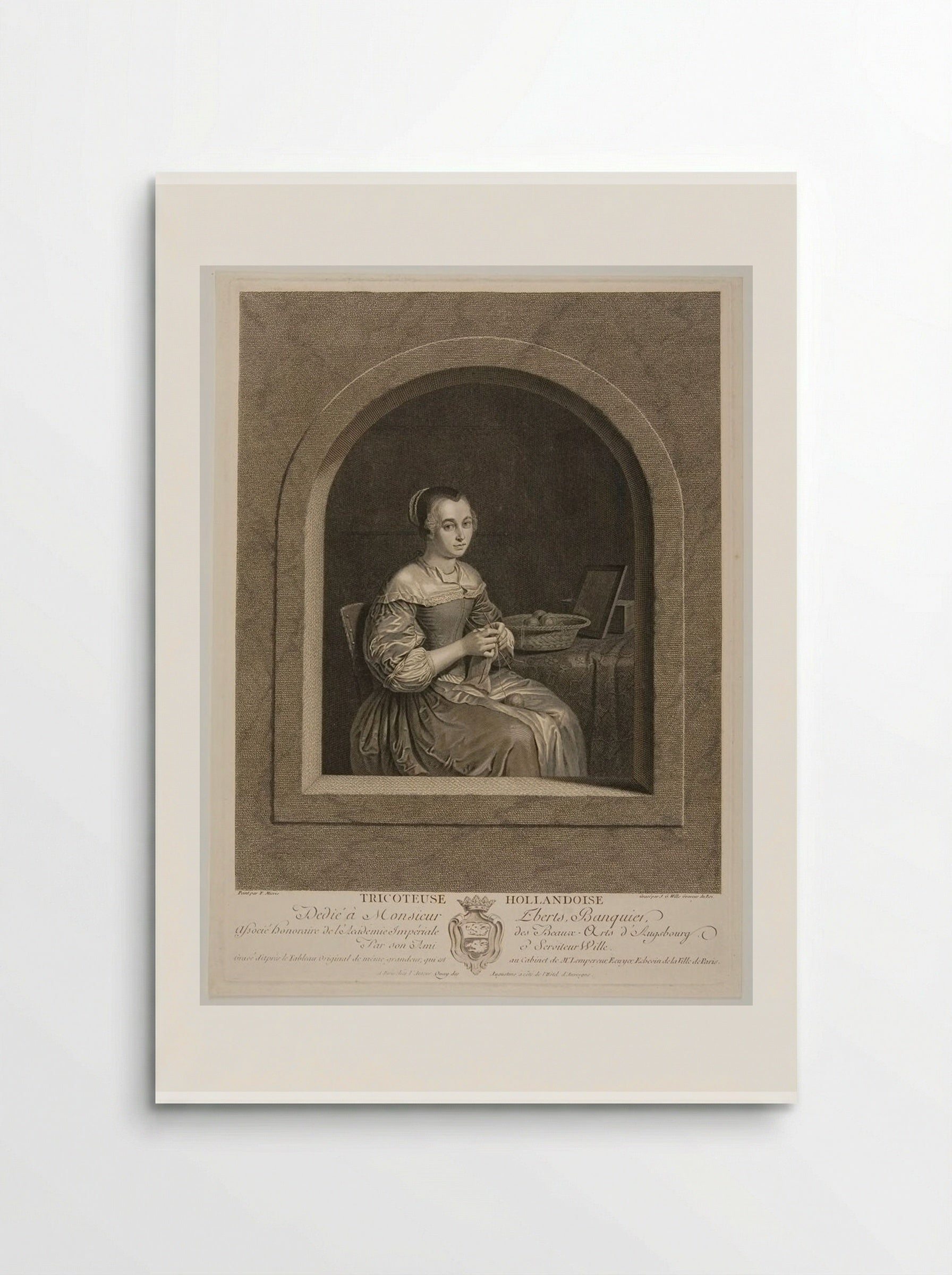 La Tricoteuse Hollandoise - Johann Georg Wille - Poster