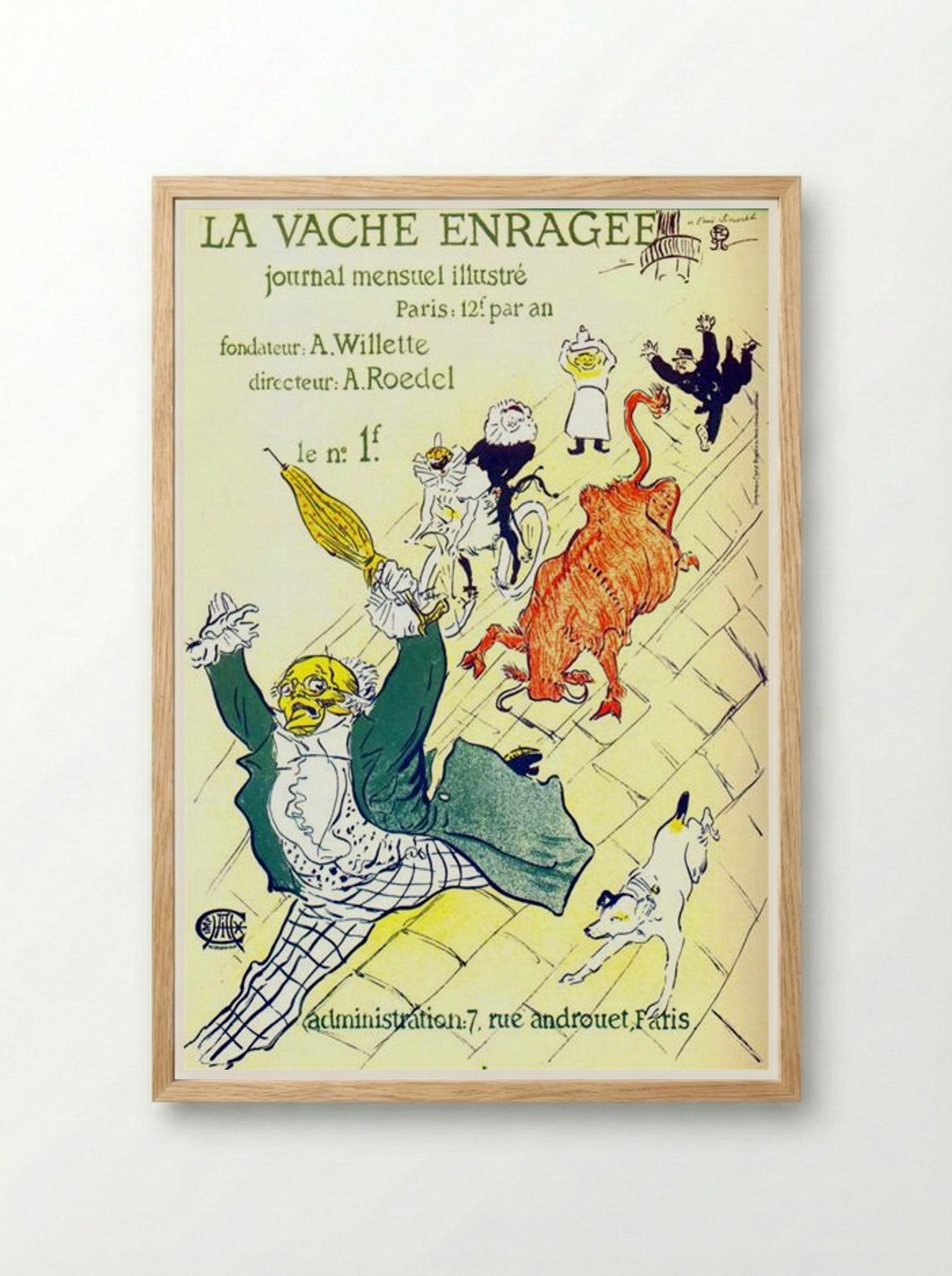 La Vache Enragée - Henri de Toulouse-Lautrec - Framed Print Wood