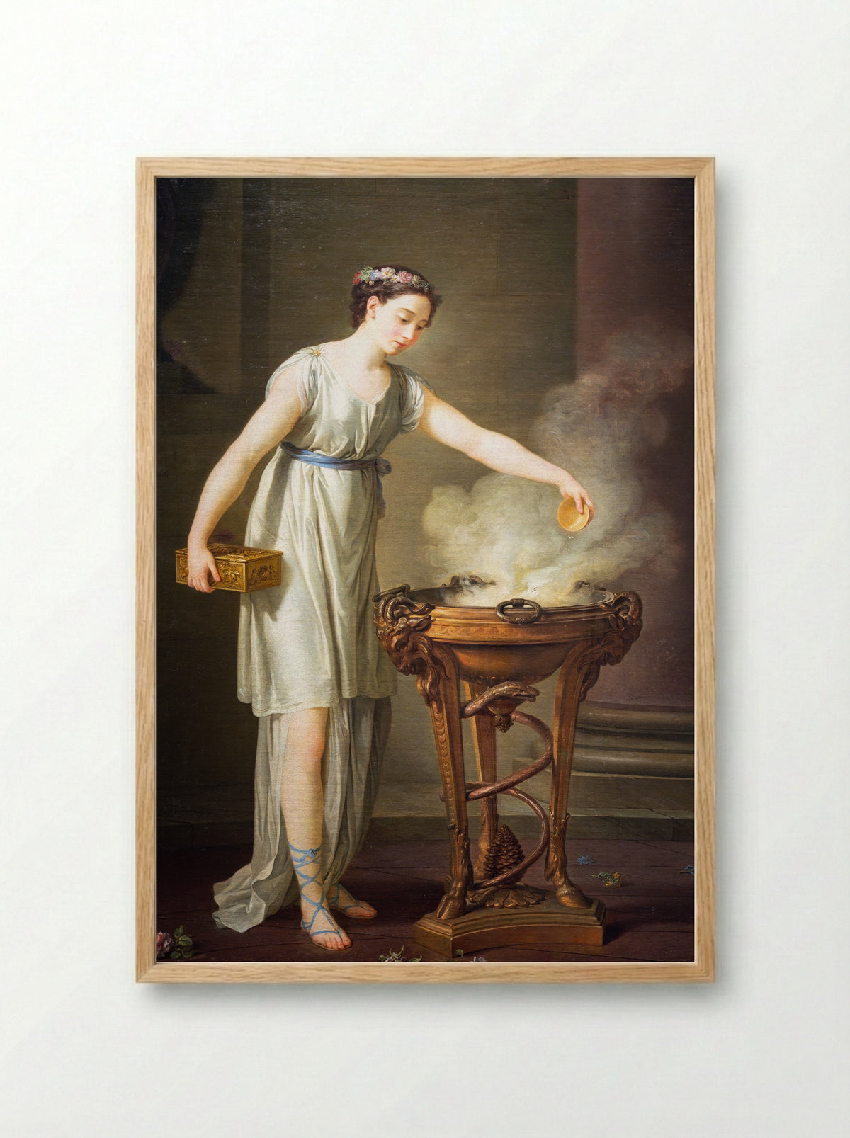 La Vertueuse Athénienne - Joseph-Marie Vien - Framed Print Wood