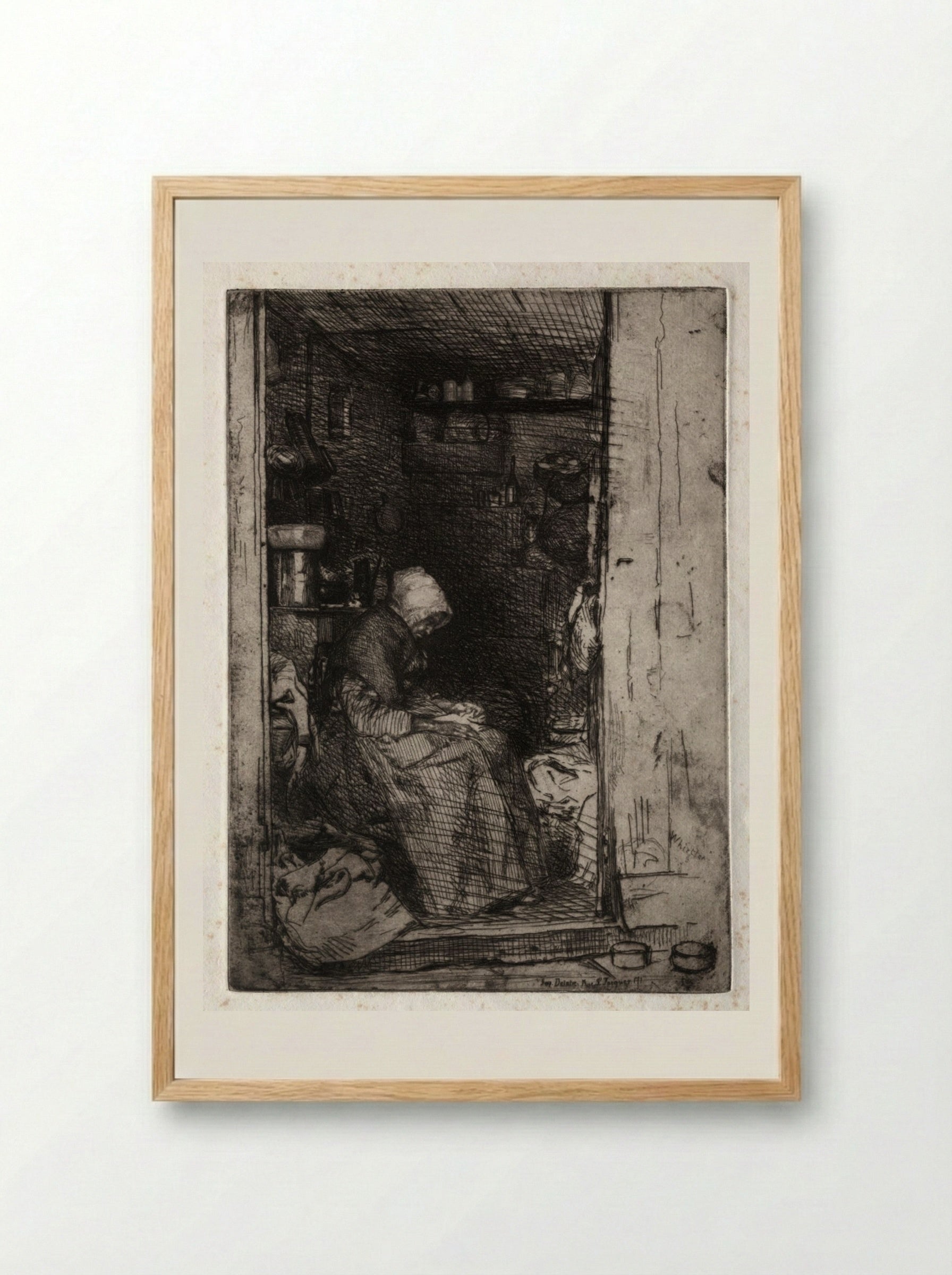 La Vieille aux Loques - James McNeill Whistler - Framed Print Wood