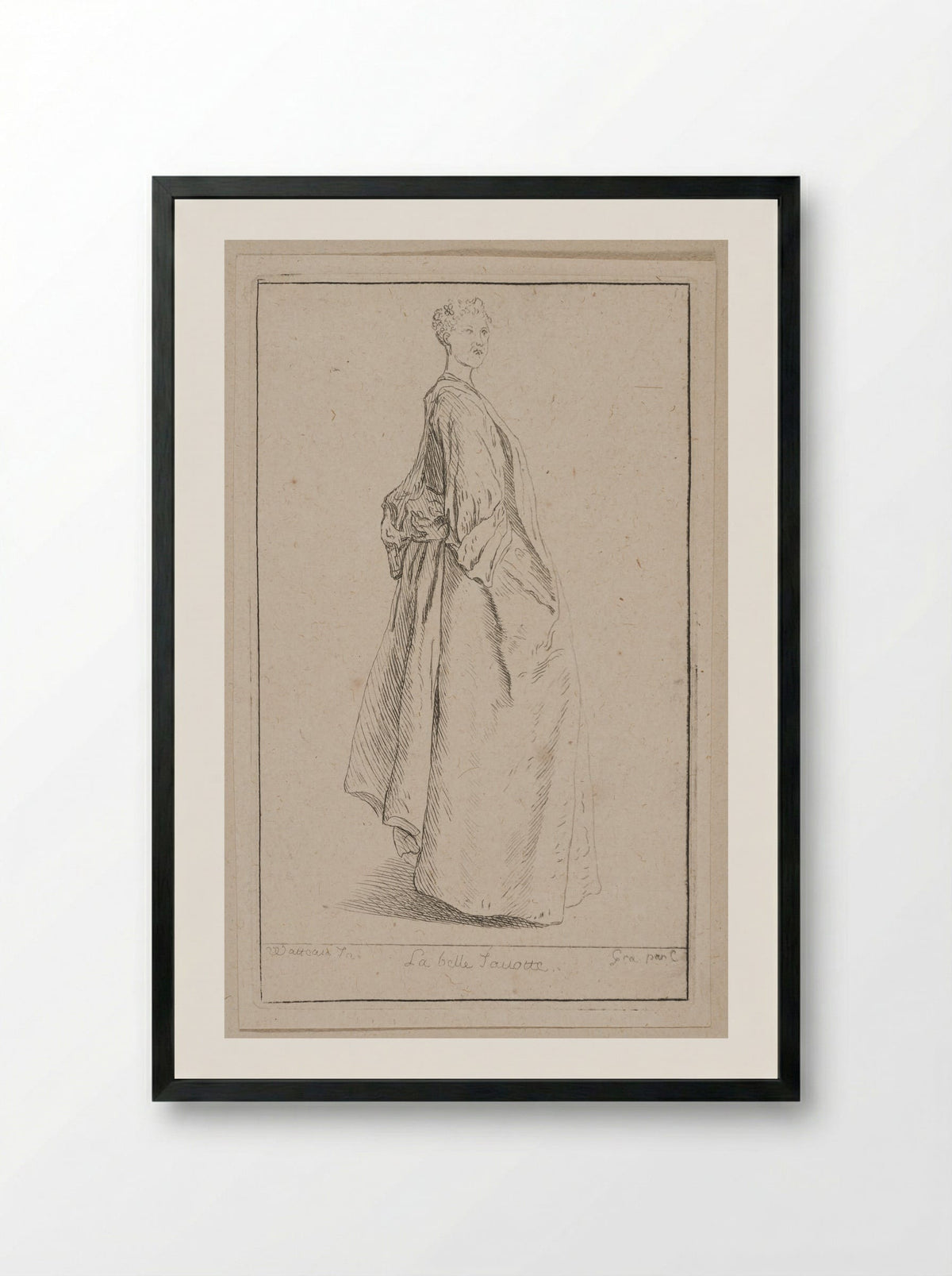 La belle Fouette - Anne Claude Philippe de Thubières, comte de Caylus - Framed Print Black