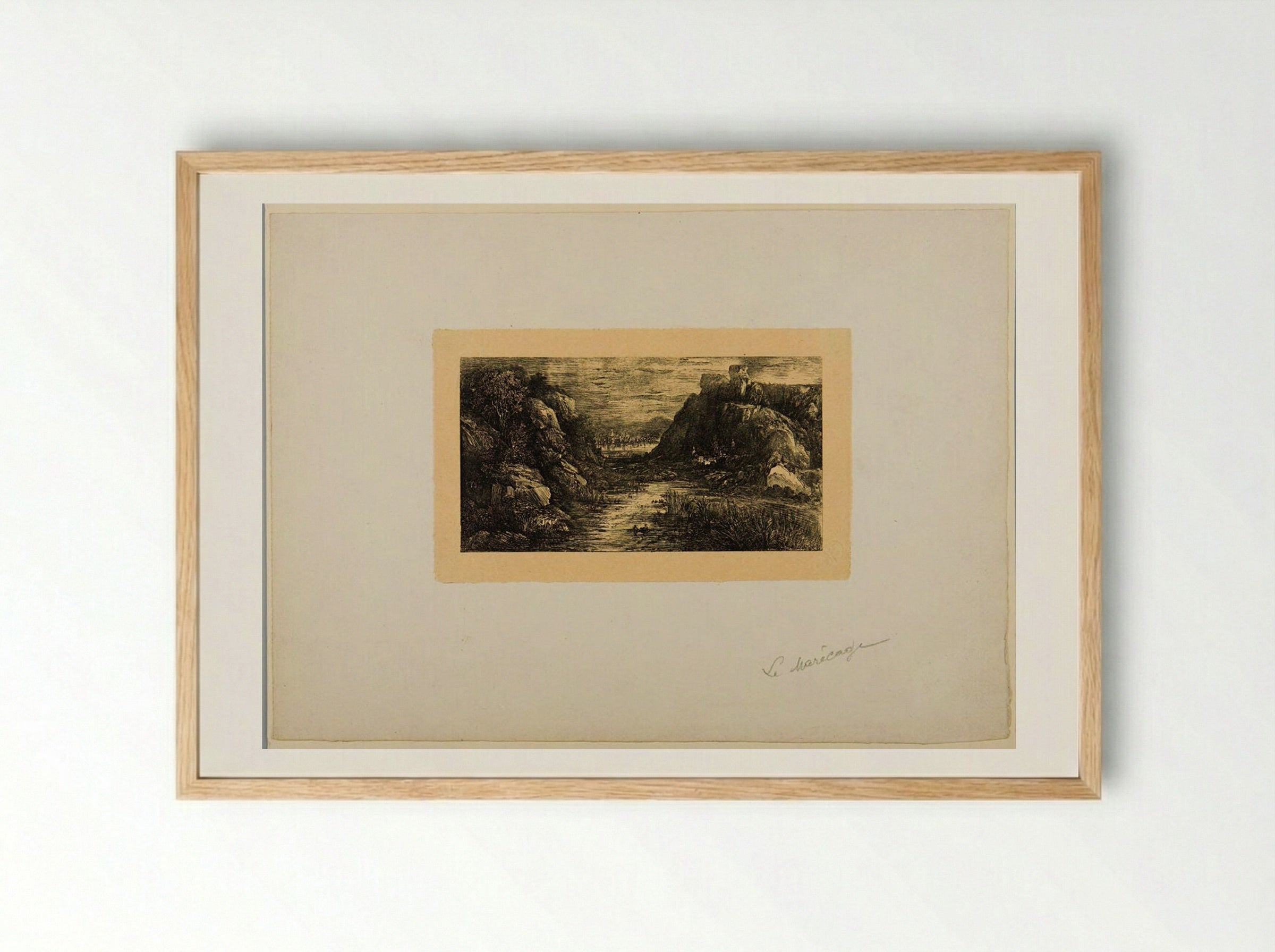 La cité lointaine (Le marécage) - Rodolphe Bresdin - Framed Print Wood