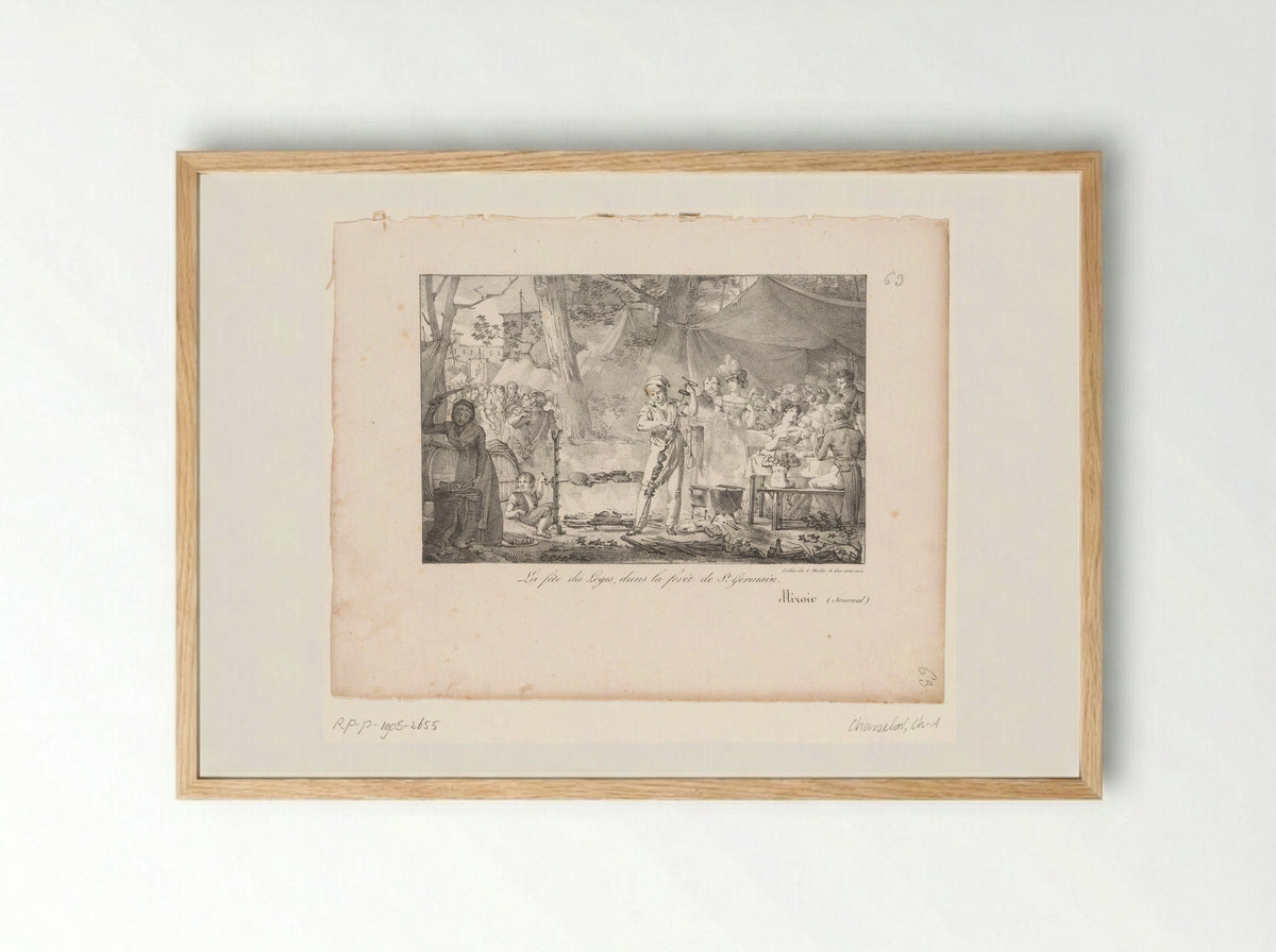 La fête des Loges, dans la forêt de St. Germain - Charles-Abraham Chasselat - Framed Print Wood