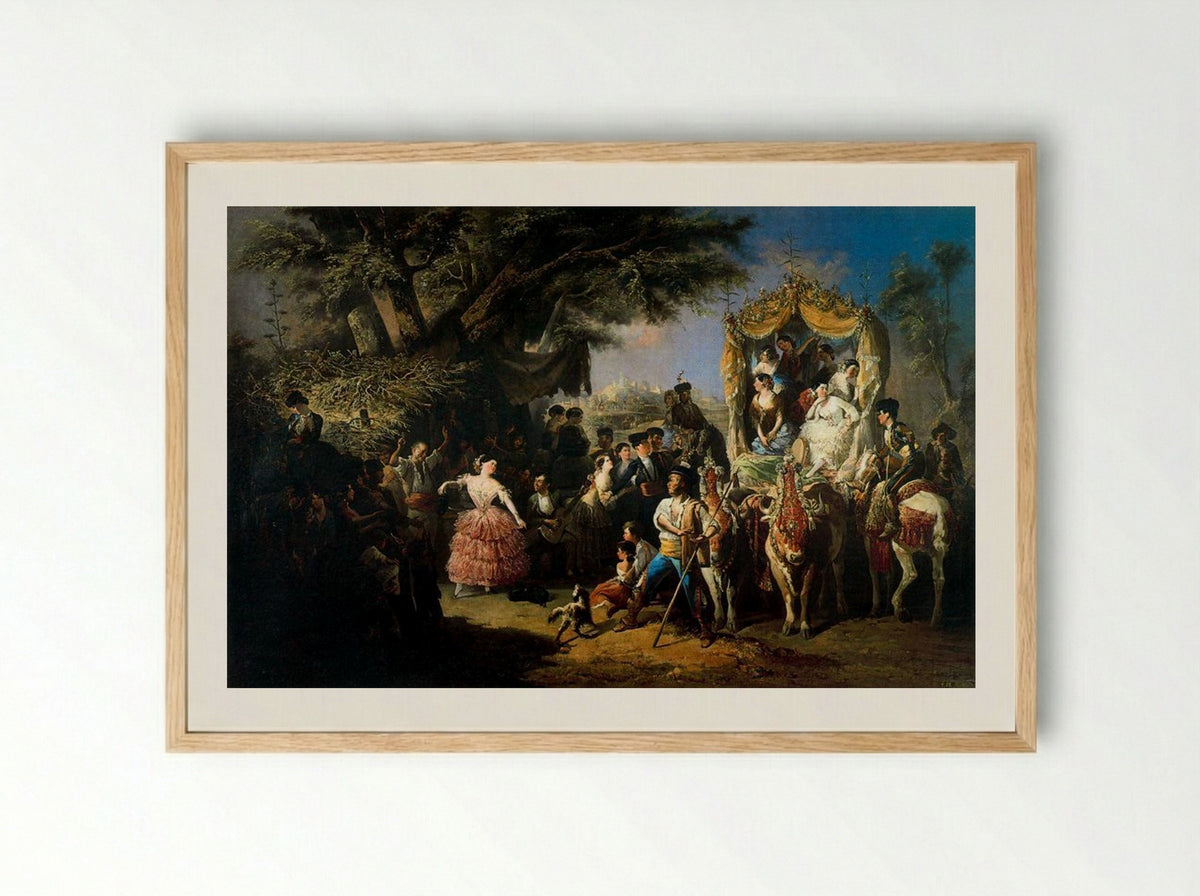 La feria de Santiponce - Manuel Rodríguez de Guzmán - Framed Print Wood