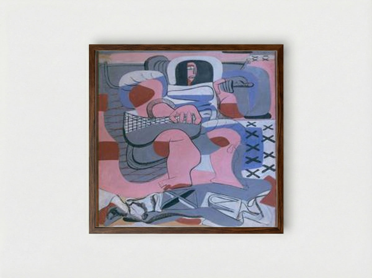La pêcheuse d'huitres - Le Corbusier - Framed Print Dark Wood