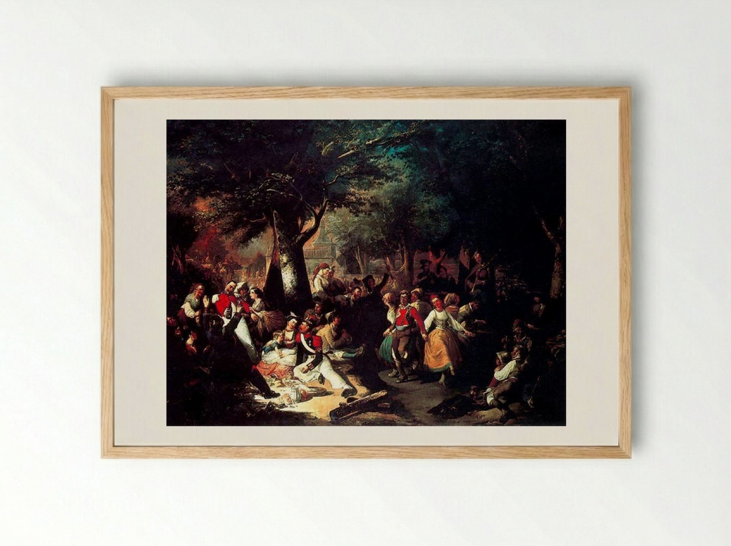 La romería de la Virgen del Puerto - Manuel Rodriguez de Guzman - Framed Print Wood