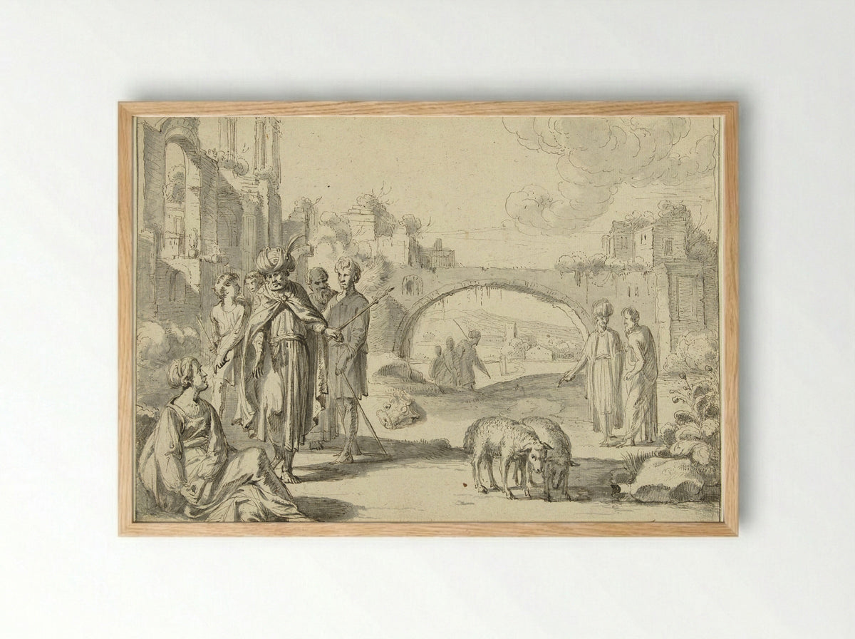 Laban Searching for his Idols in the Tent of Rachel - Jan Symonsz Pynas - Framed Print Wood