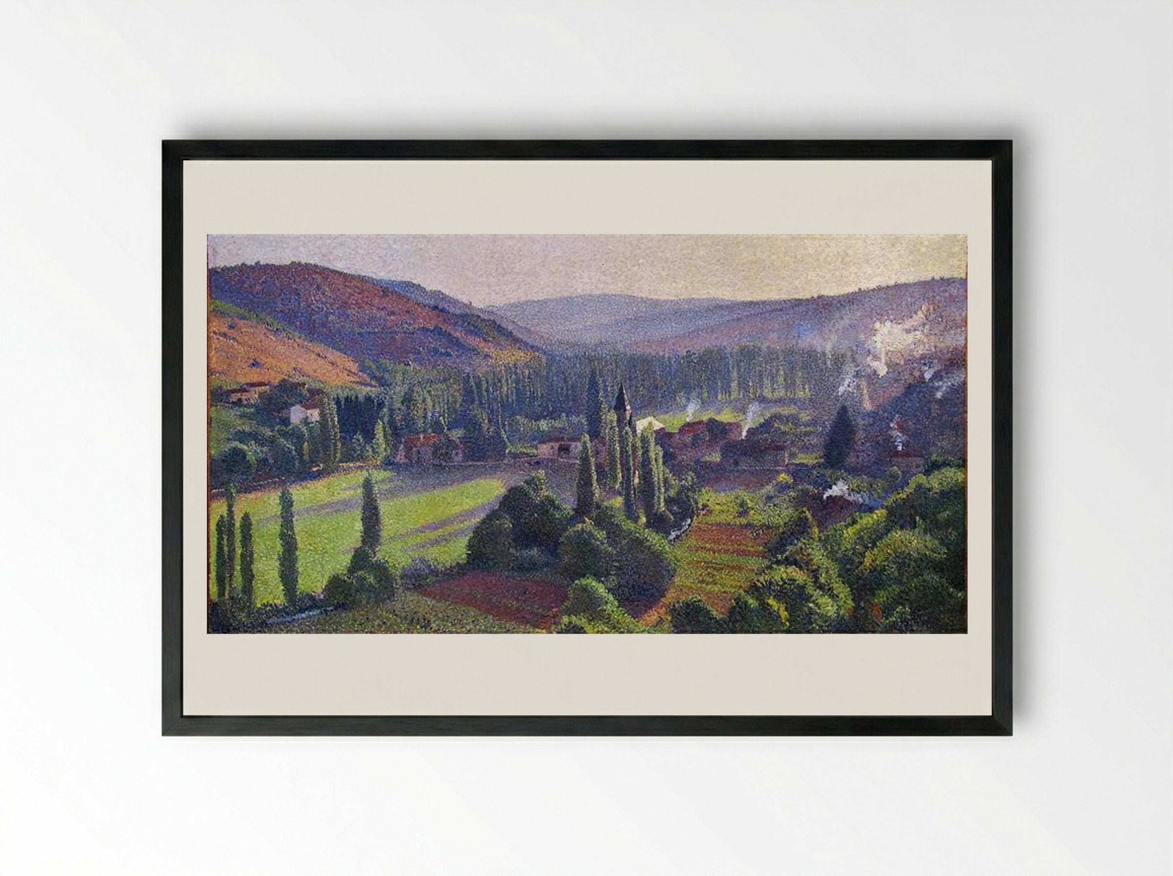Labastide du Vert in Marquayrol - Henri Martin - Framed Print Black
