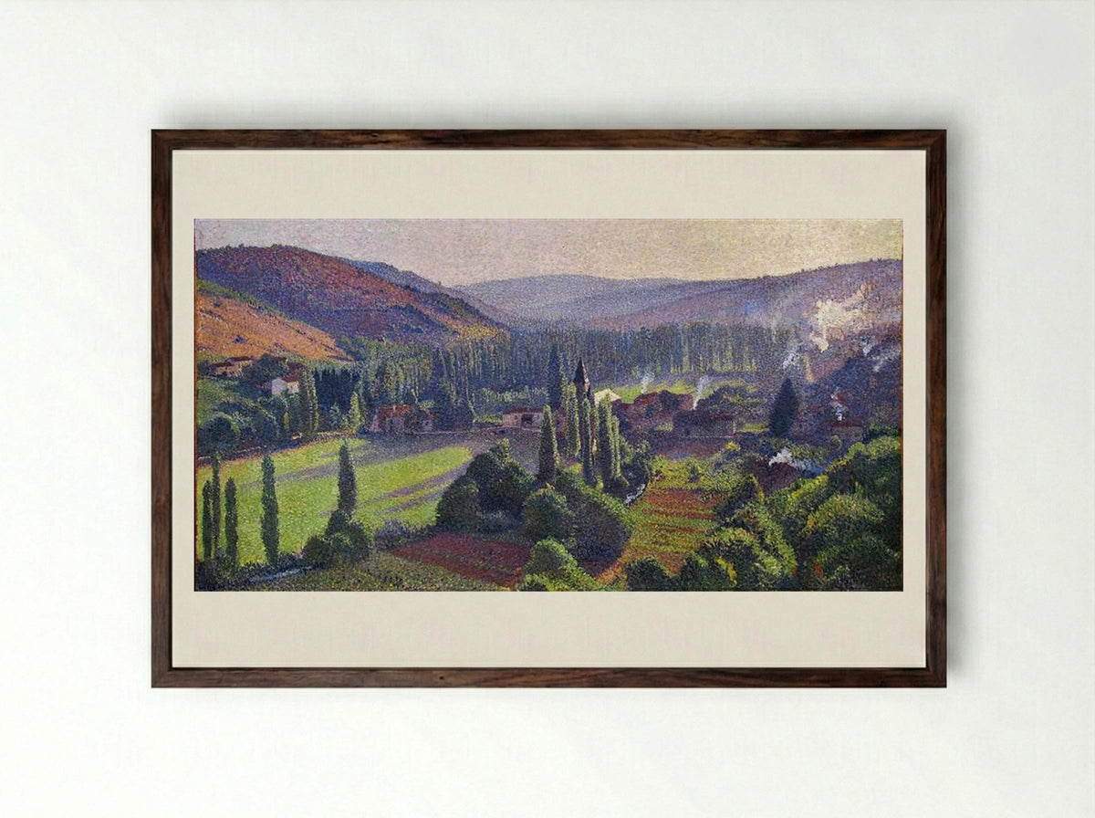 Labastide du Vert in Marquayrol - Henri Martin - Framed Print Dark Wood