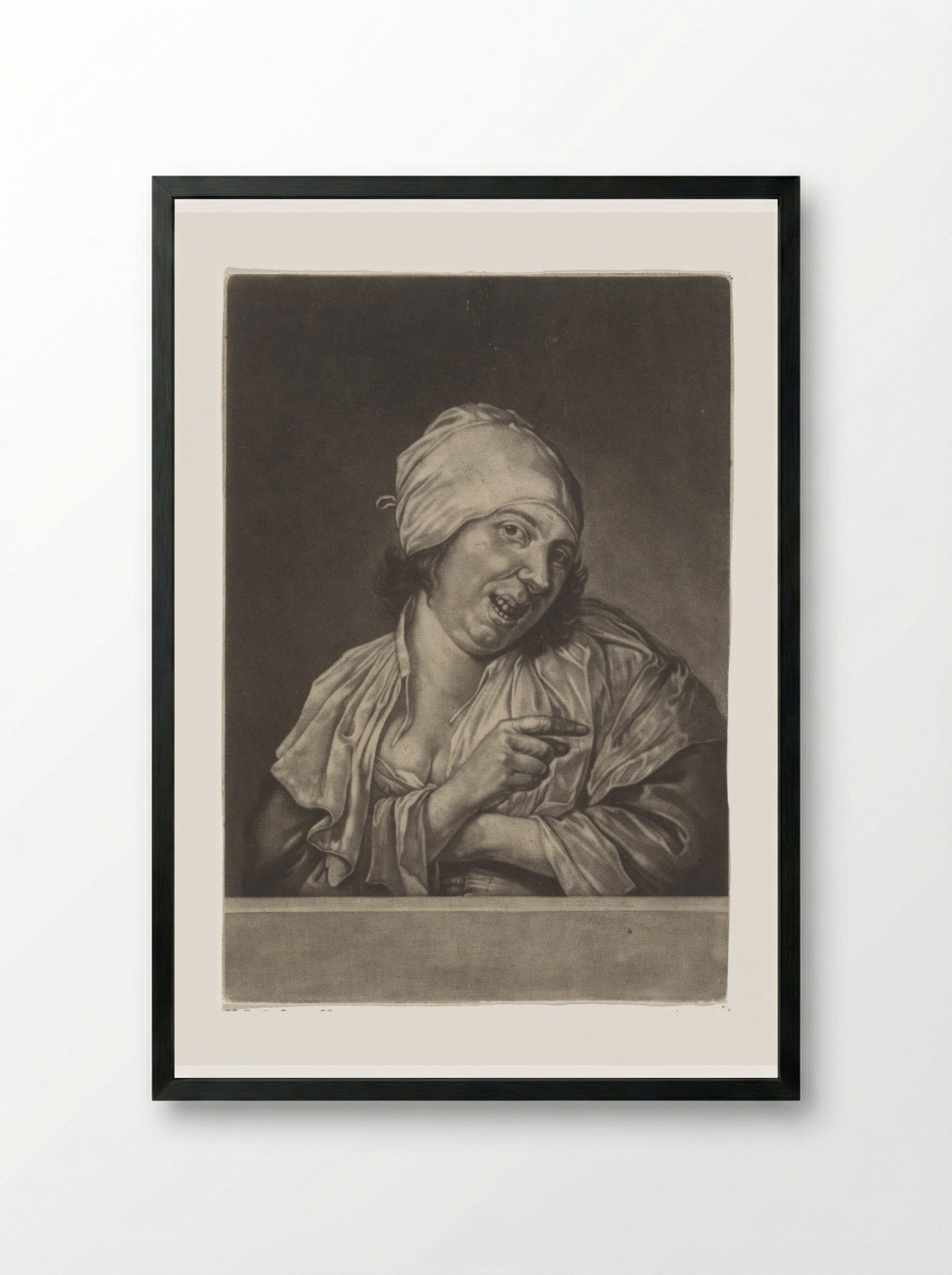 Lachende vrouw (het Gezicht) - Abraham Bloteling - Framed Print Black