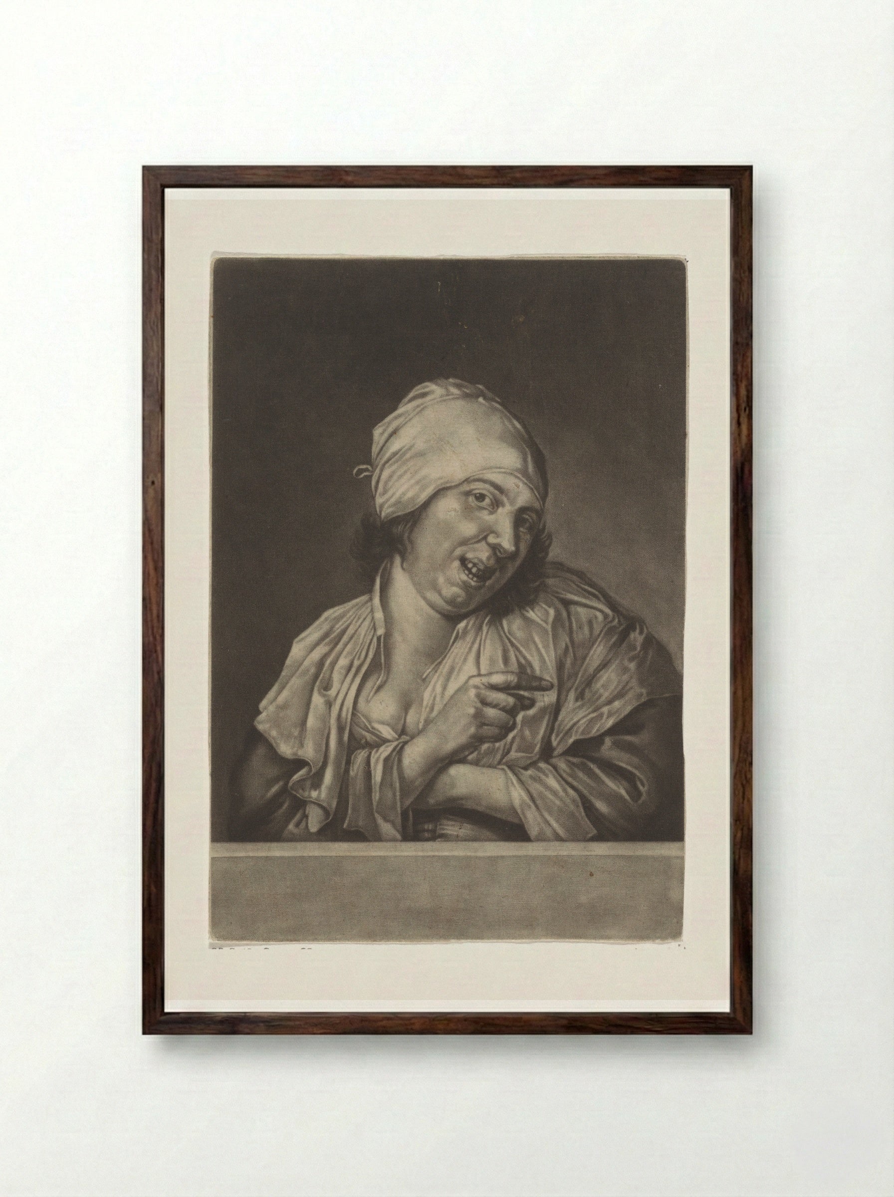 Lachende vrouw (het Gezicht) - Abraham Bloteling - Framed Print Dark Wood
