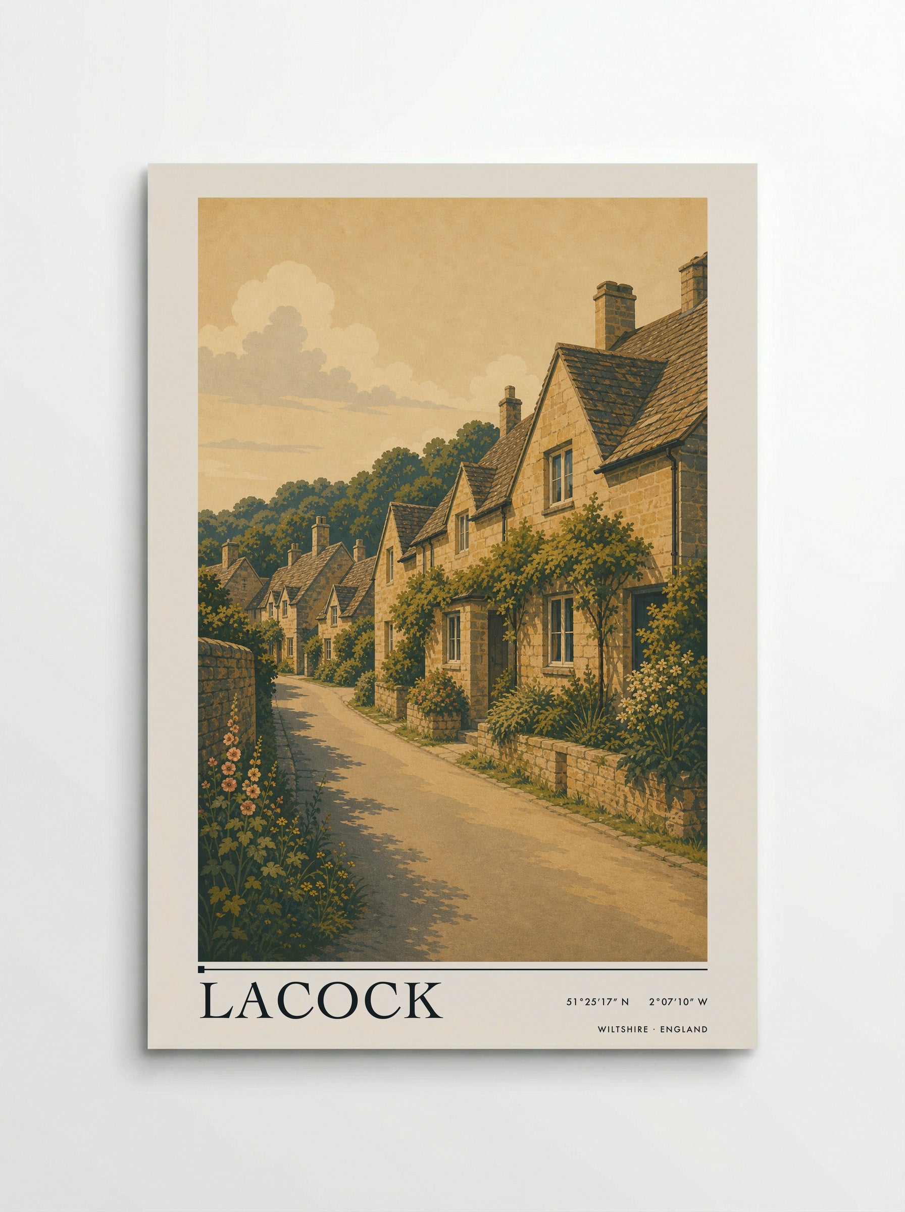 Lacock Wiltshire England Travel Poster - Poster