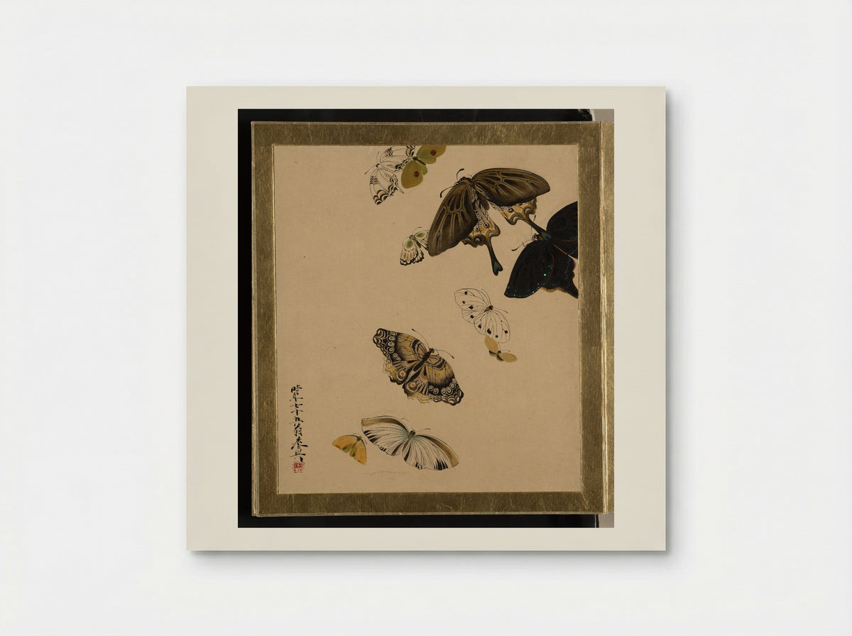 Lacquer Paintings of Various Subjects: Butterflies - Shibata Zeshin - Poster