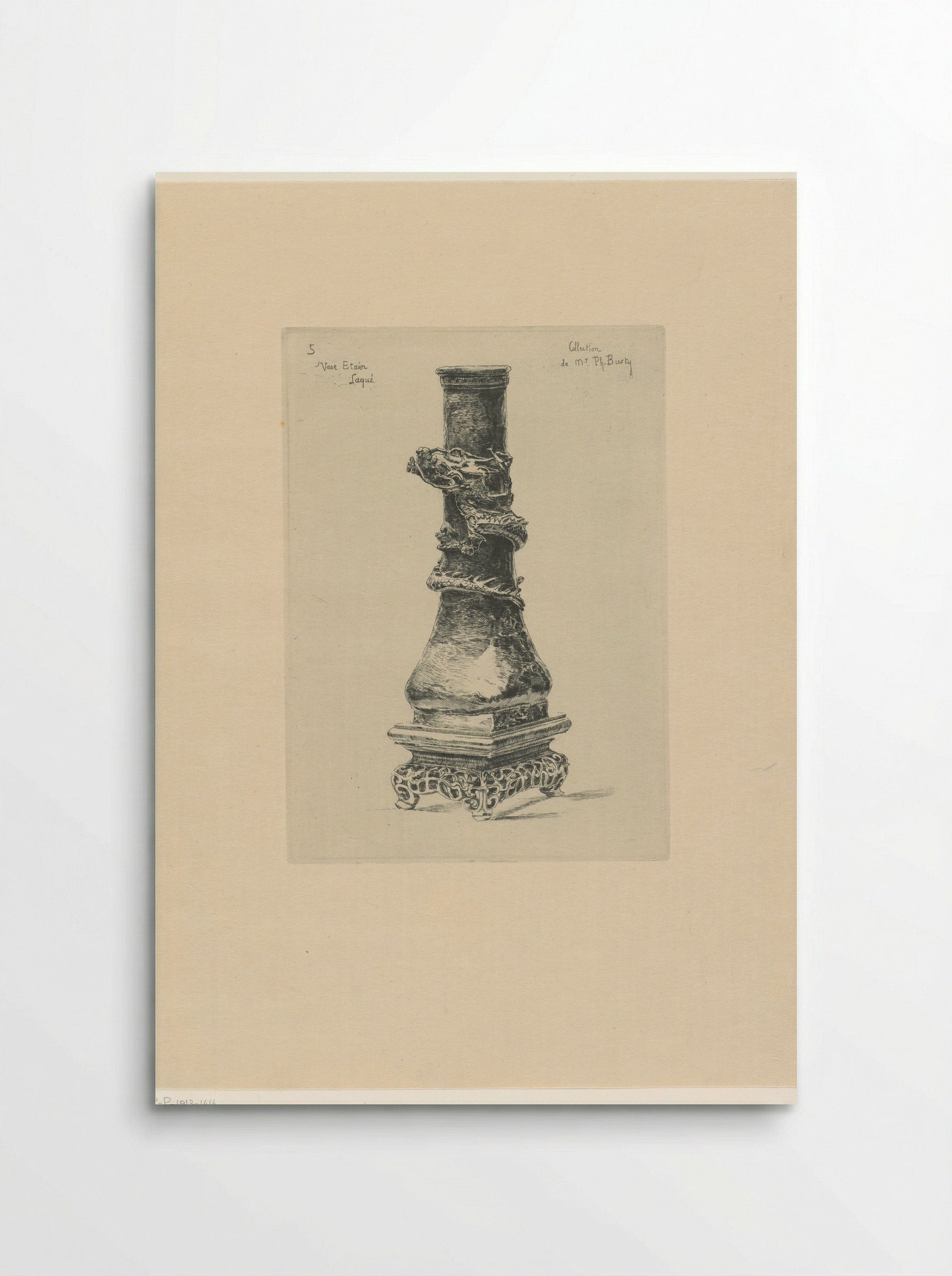Lacquered Pewter Vase with a Dragon - Félix Hilaire Buhot - Poster