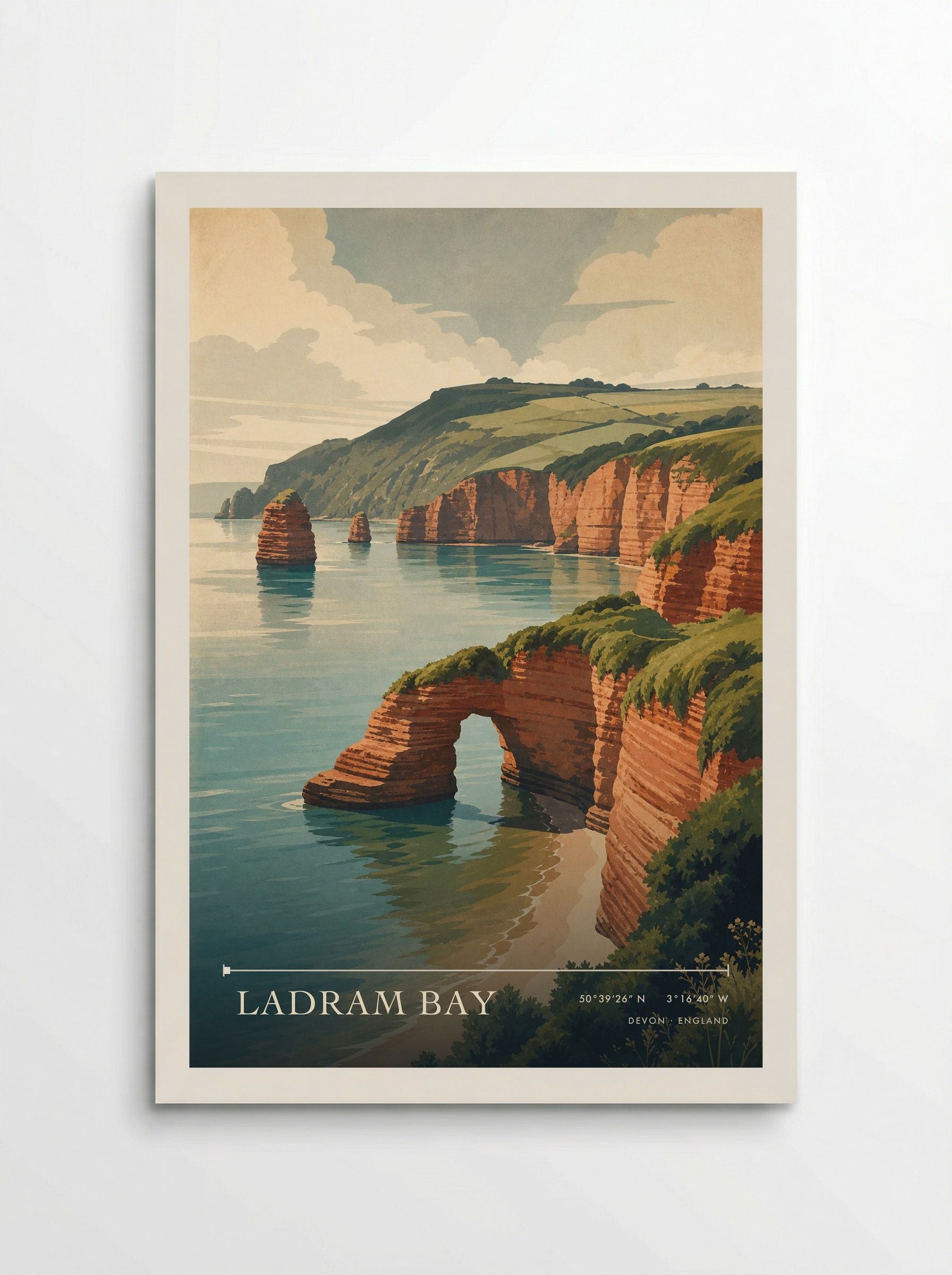 Ladram Bay Devon England Travel Poster - Poster