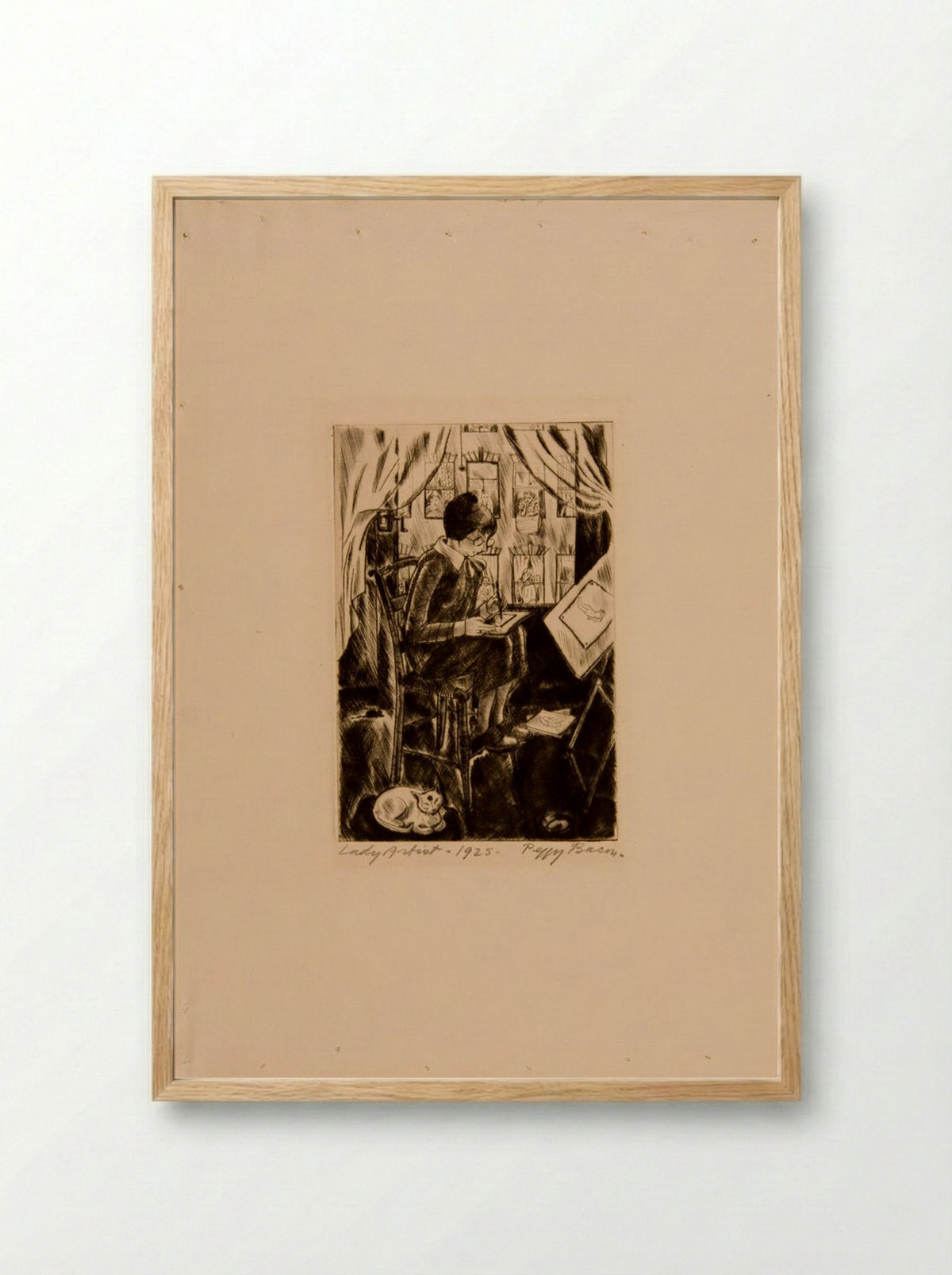 Lady Artist - Peggy Bacon - Framed Print Wood
