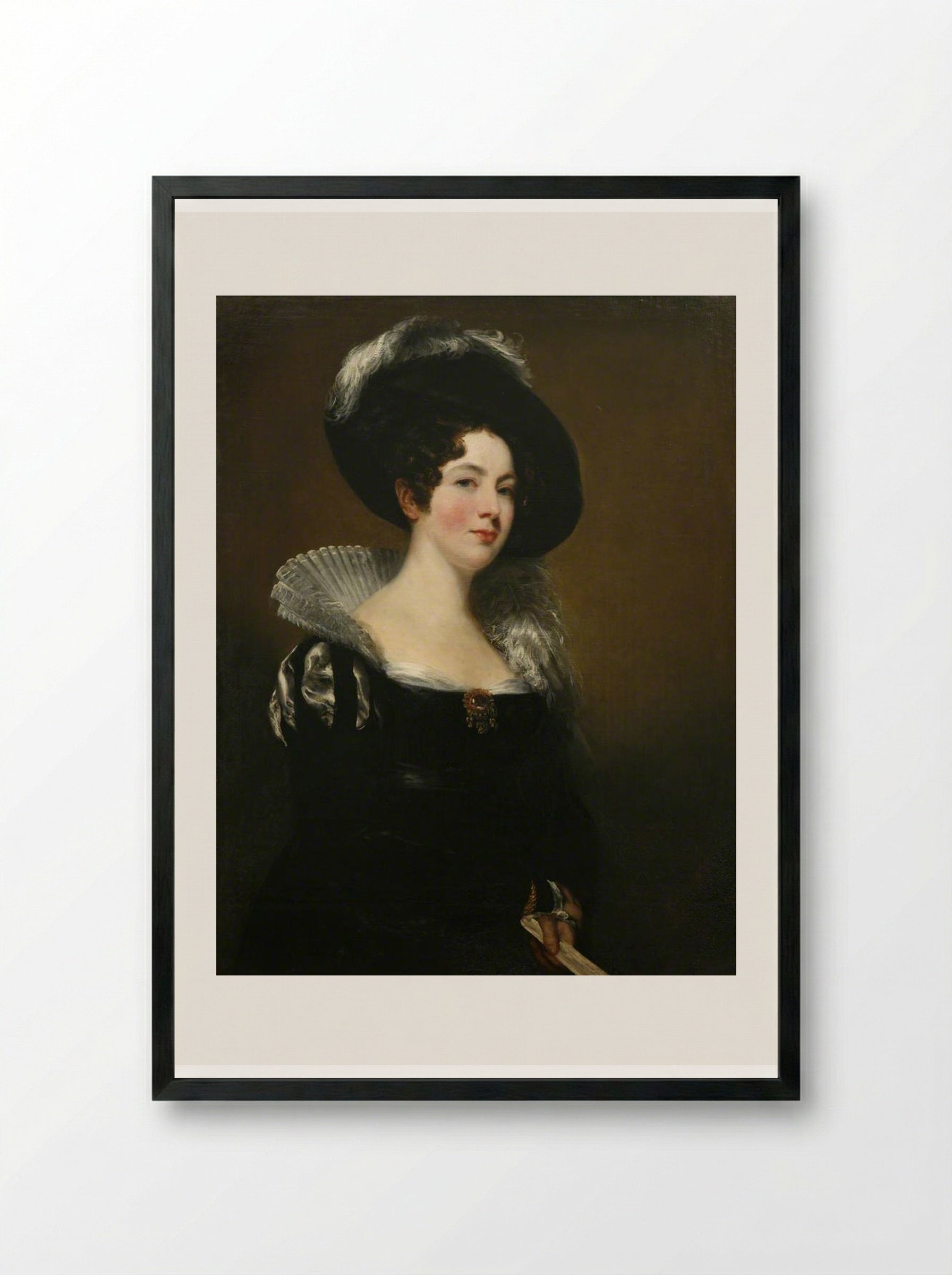 Lady Caroline Edgcumbe - John Jackson - Framed Print Black