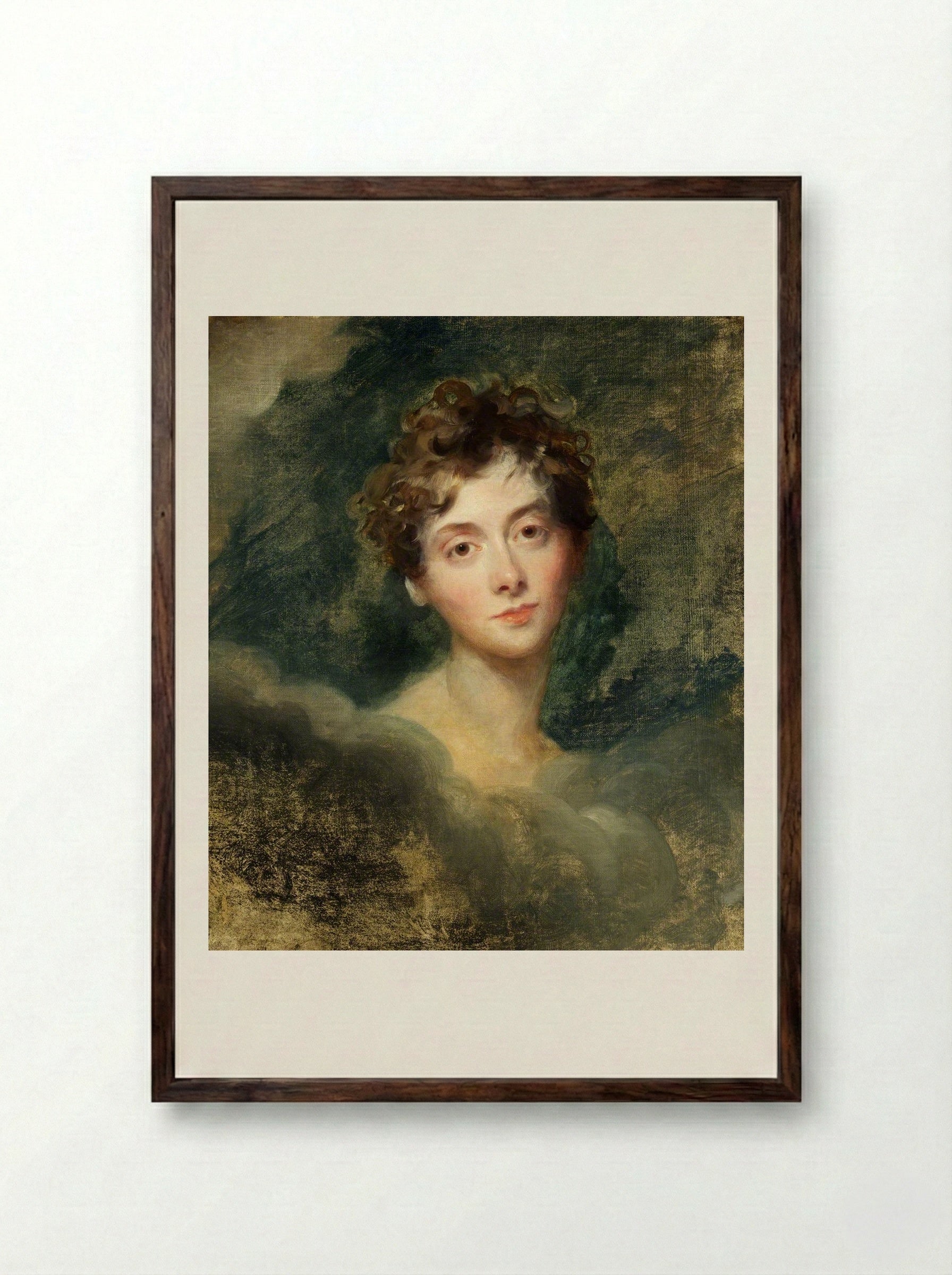 Lady Caroline Lamb - Sir Thomas Lawrence - Framed Print Dark Wood