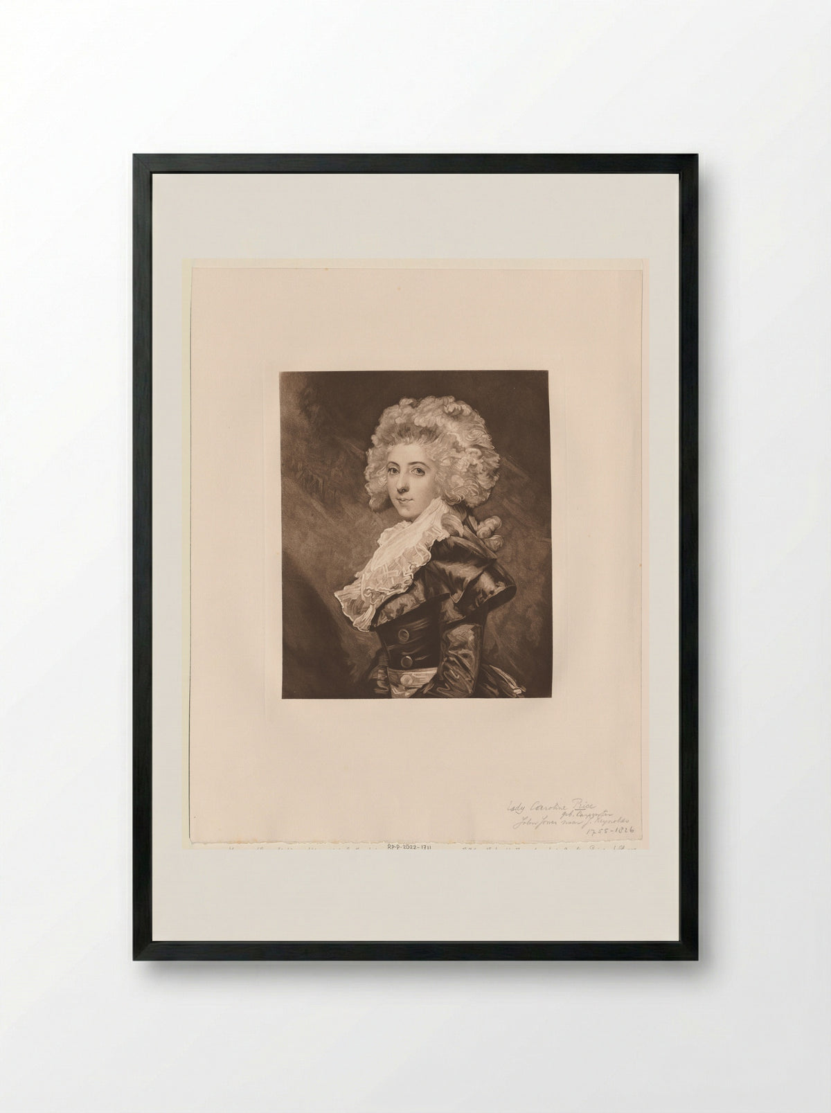 Lady Caroline Price - John Jones - Framed Print Black