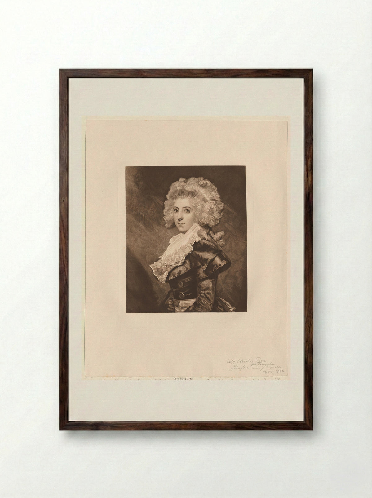 Lady Caroline Price - John Jones - Framed Print Dark Wood