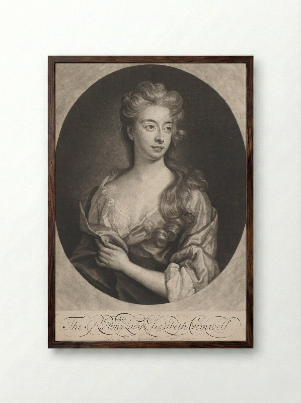 Lady Elizabeth Cromwell - John Smith - Framed Print Dark Wood