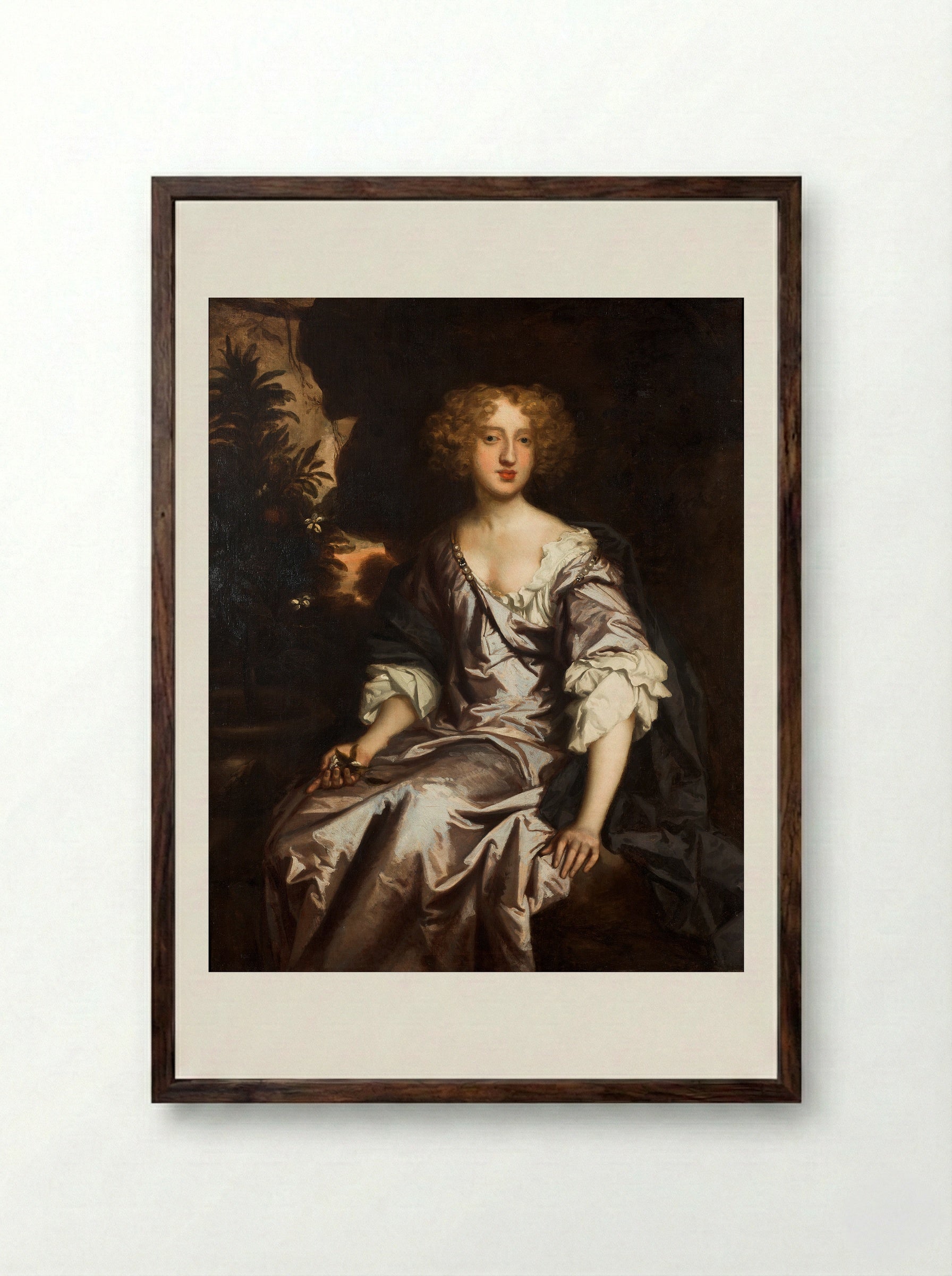Lady Elizabeth Spelman - Sir Peter Lely - Framed Print Dark Wood