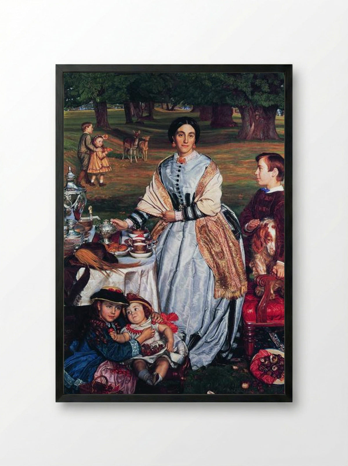 Lady Fairbairn with her Children - William Holman Hunt - Framed Print Black
