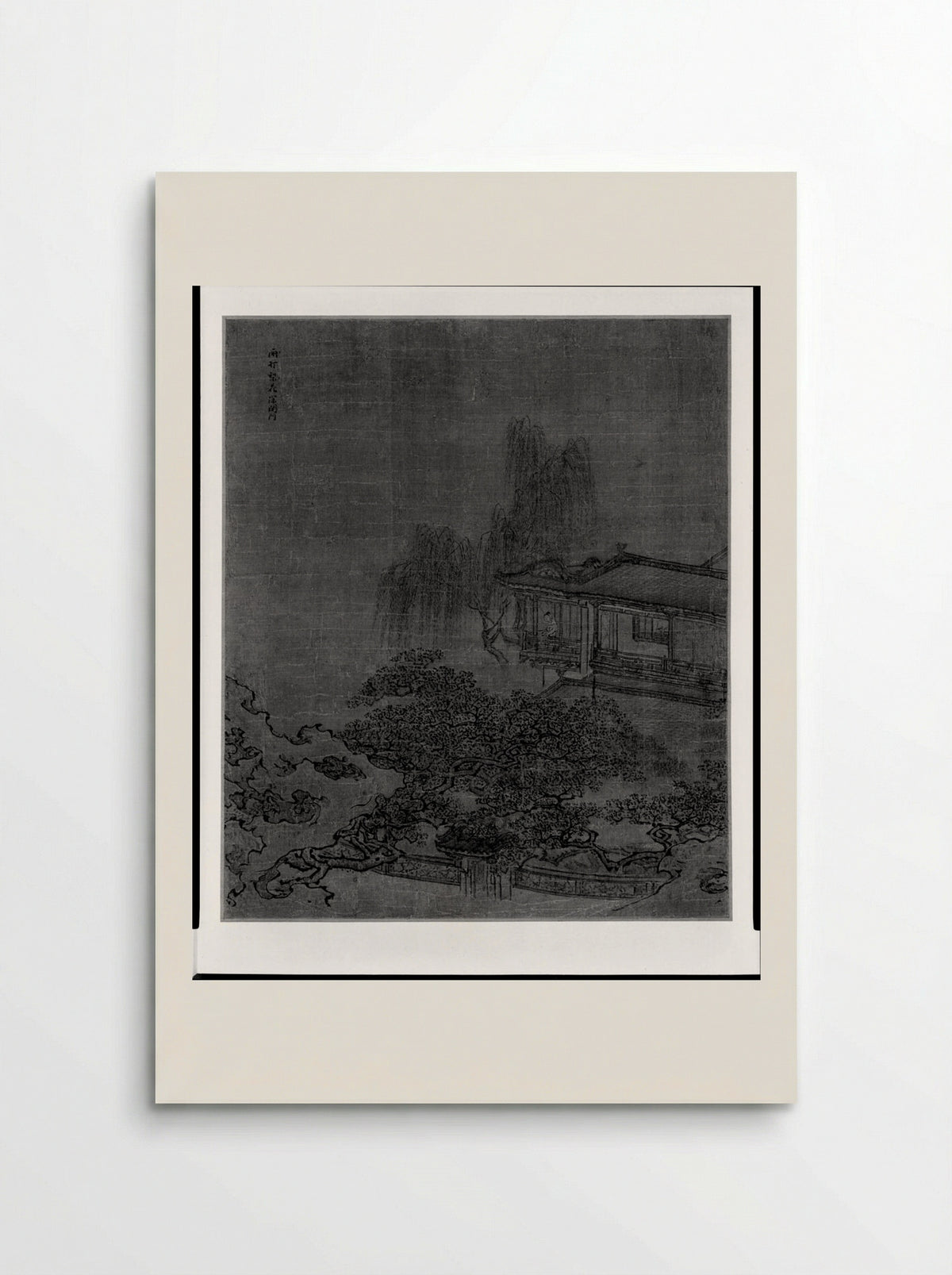 Lady Gazing From Her Balcony at Pear and Willow Trees and a Locked Gate - Yuan Yao - Poster