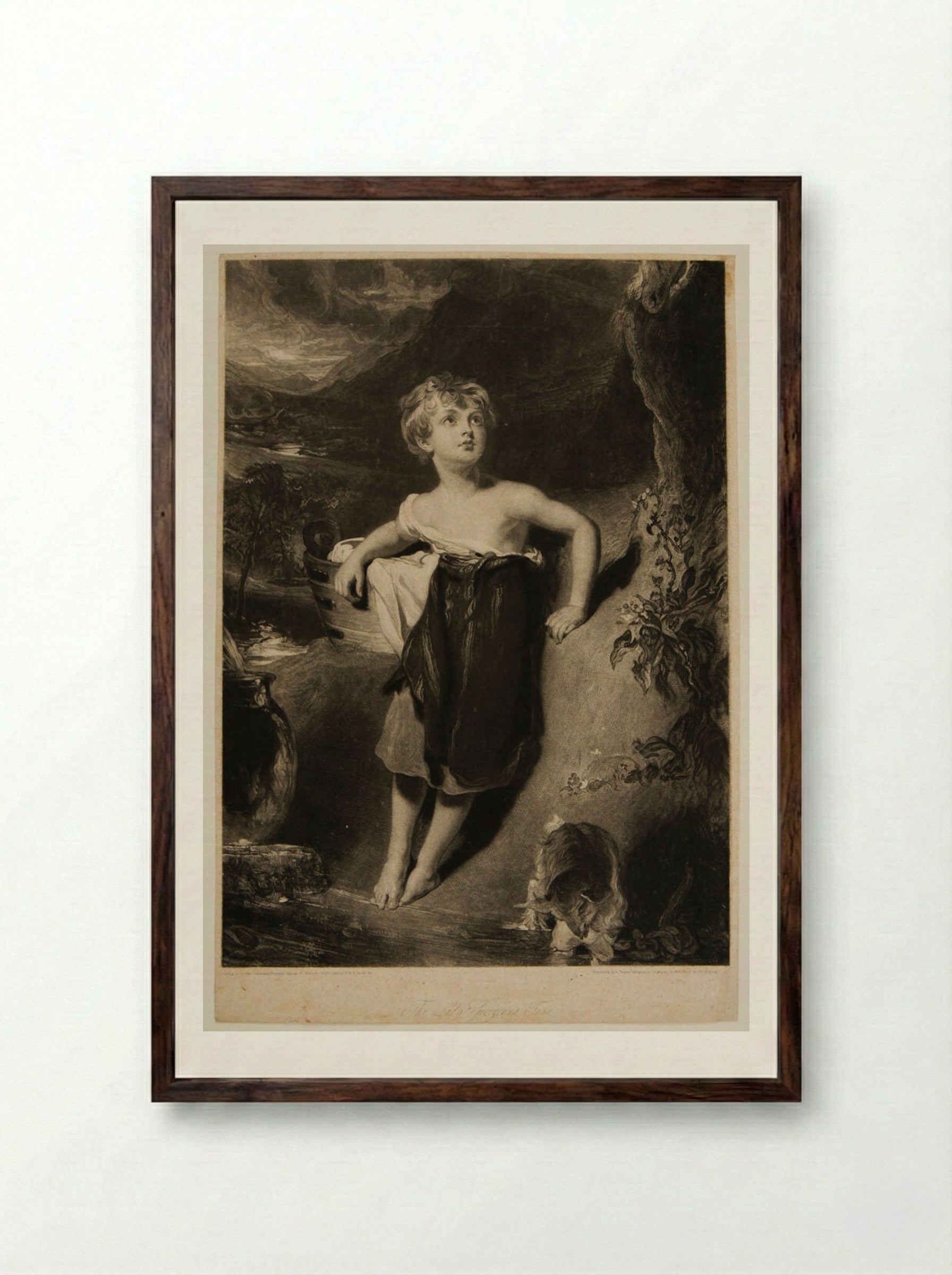 Lady Georgiana Fane - Charles Turner - Framed Print Dark Wood