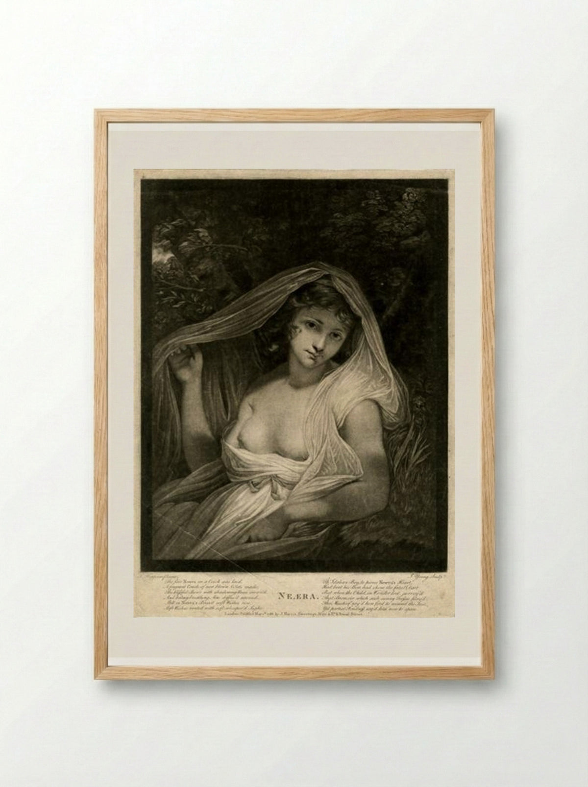 Lady Hamilton as Neæra - John Hoppner - Framed Print Wood