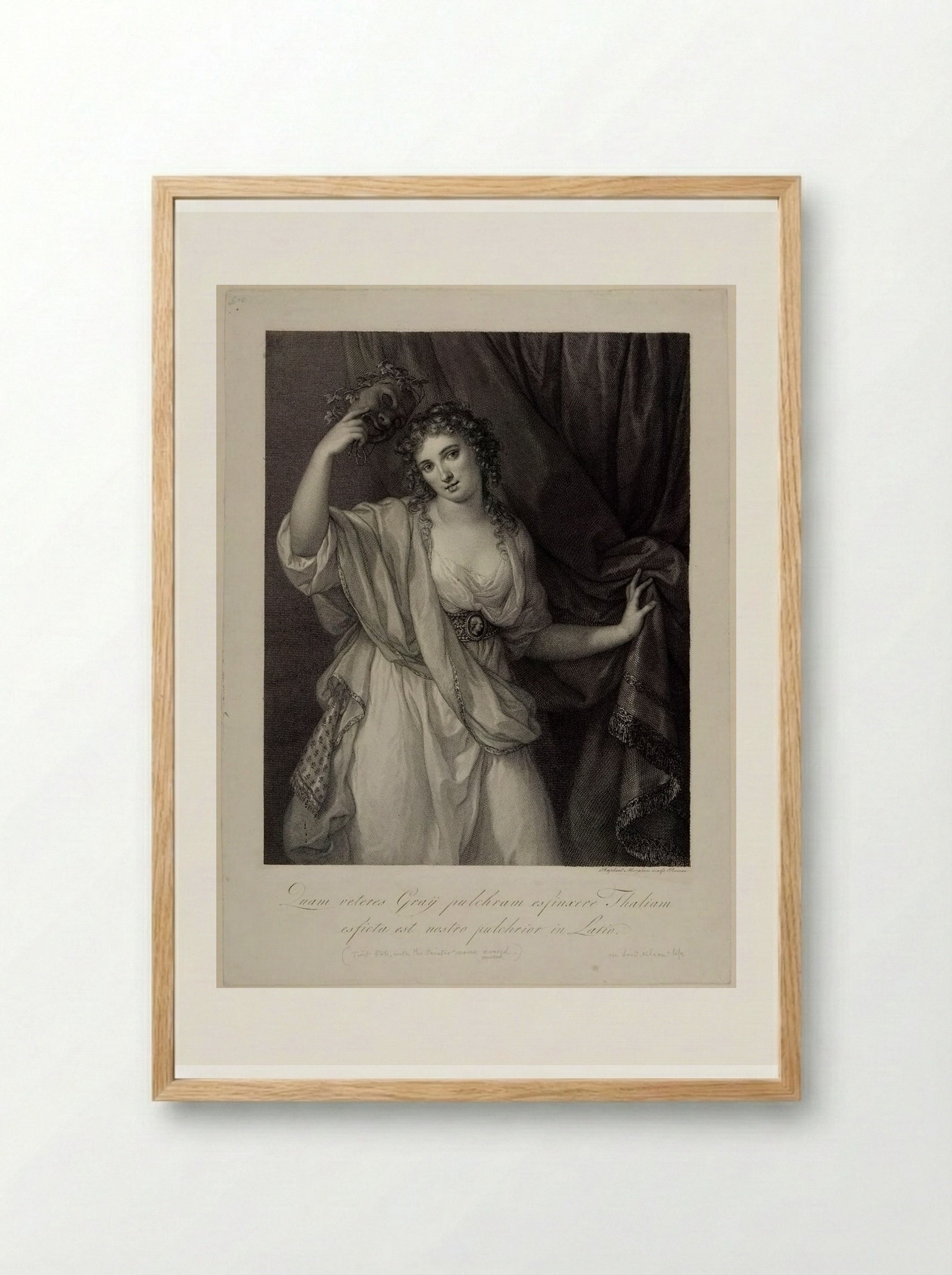 Lady Hamilton as the Comic Muse - Raphael Morghen - Framed Print Wood