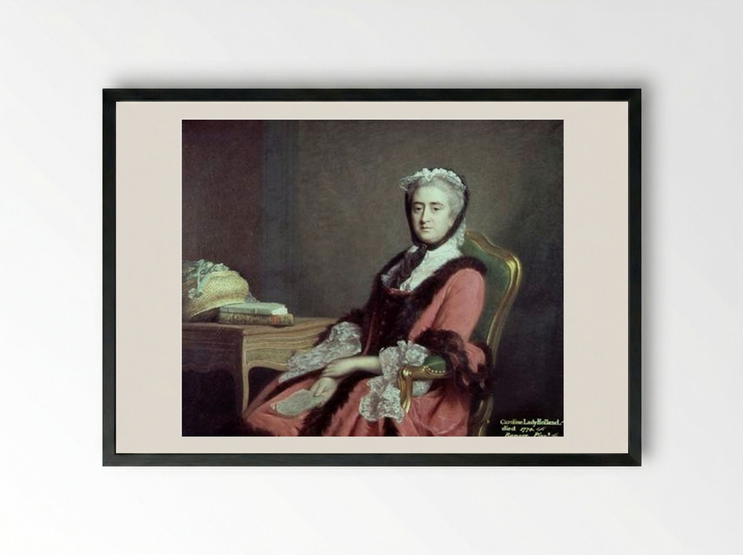 Lady Holland - Allan Ramsay - Framed Print Black
