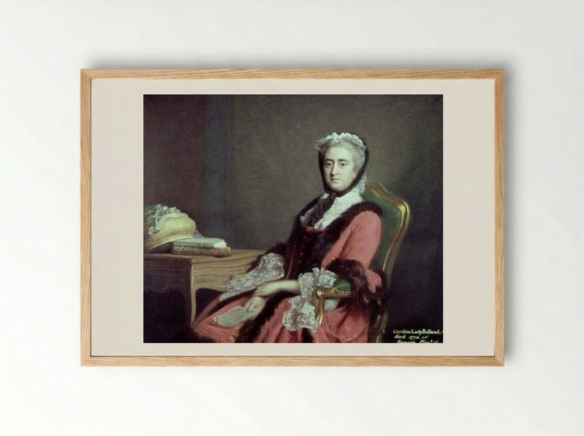 Lady Holland - Allan Ramsay - Framed Print Wood
