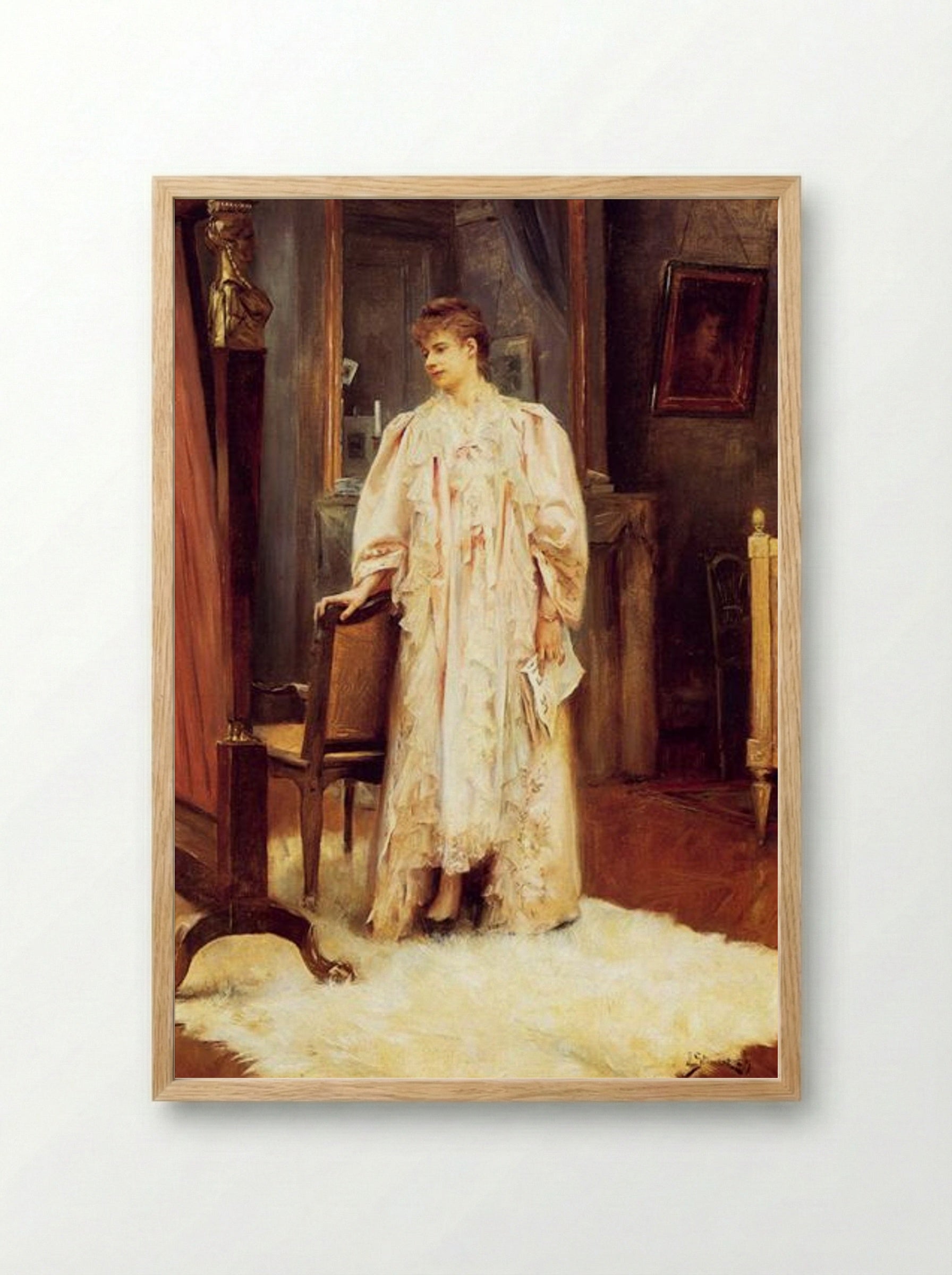 Lady In Her Boudoir - Julius LeBlanc Stewart - Framed Print Wood