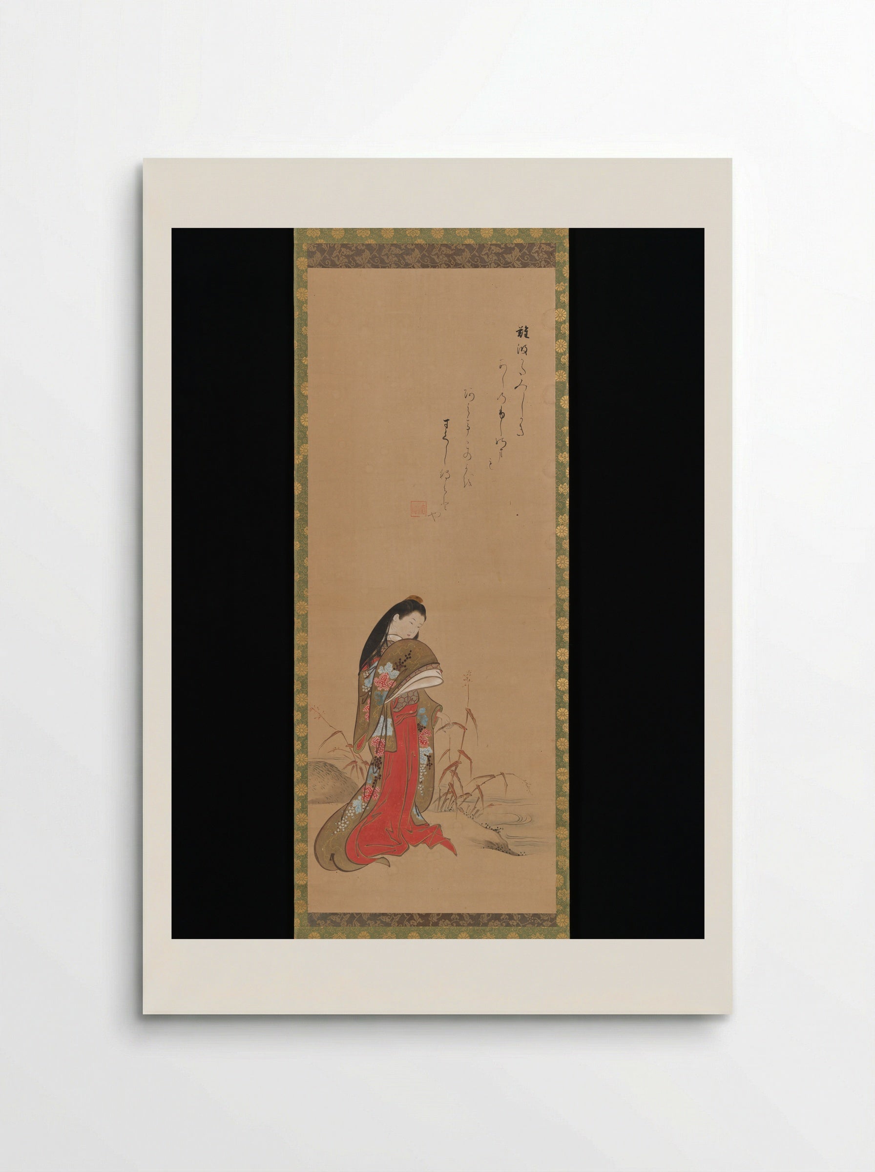 Lady Ise by the Riverbank - Nishikawa Sukenobu - Poster