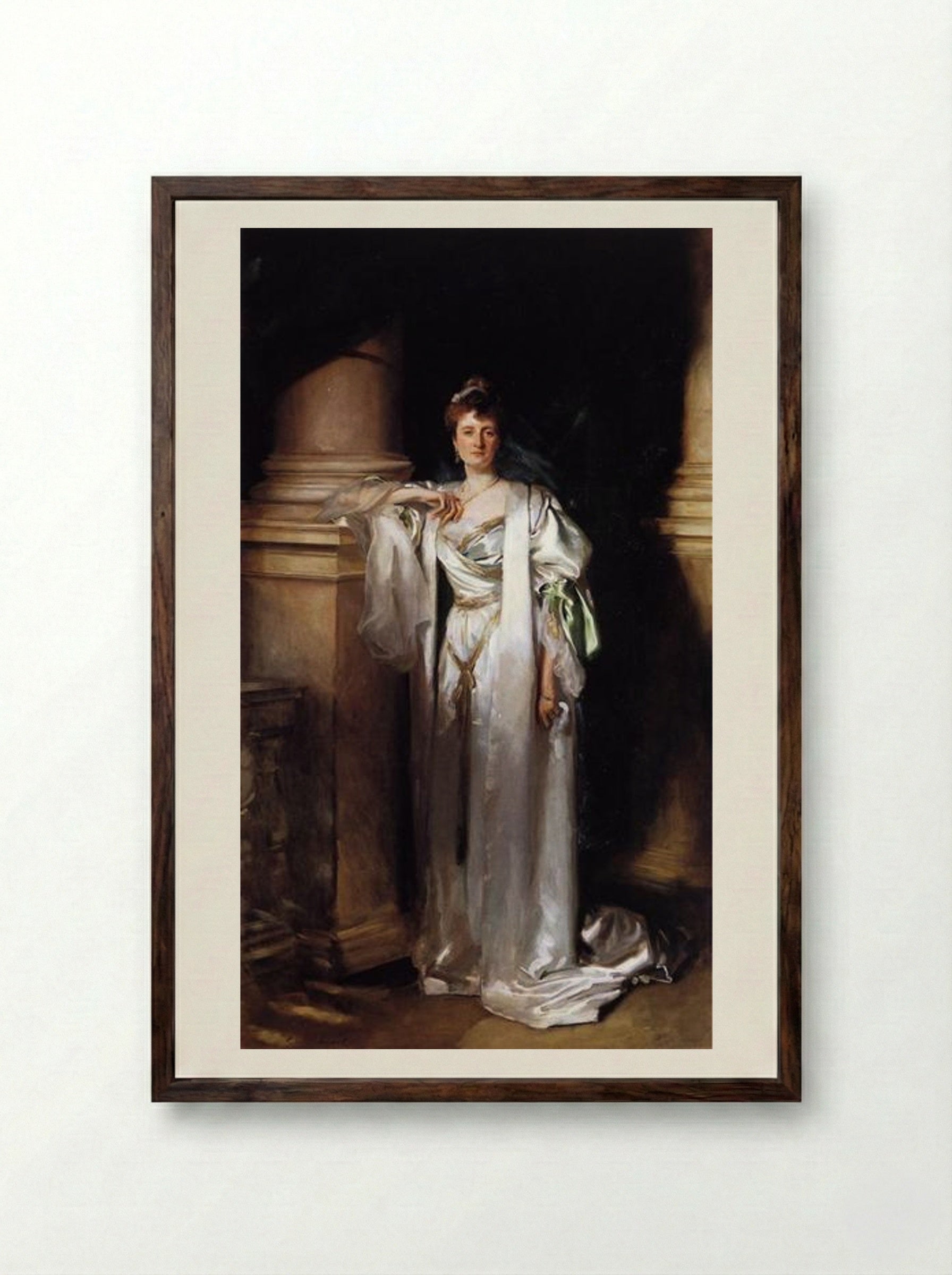 Lady Margaret Spicer - John Singer Sargent - Framed Print Dark Wood
