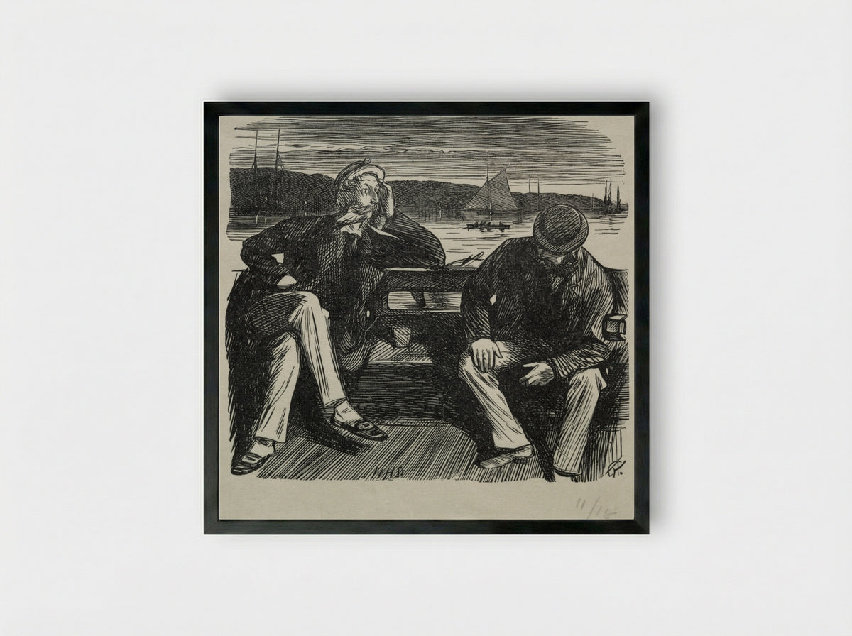 Lady Nelly - the Flirt - Charles Samuel Keene - Framed Print Black