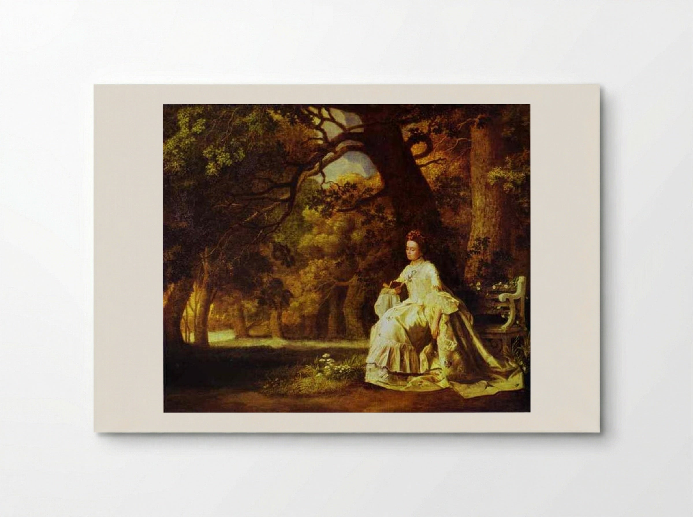 Lady Reading in a Wooded Park - George Stubbs - Poster