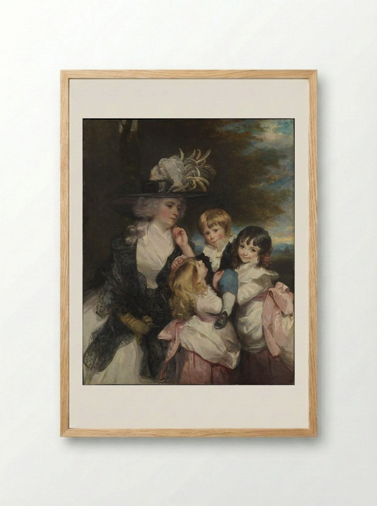 Lady Smith and Her Children - Sir Joshua Reynolds - Framed Print Wood