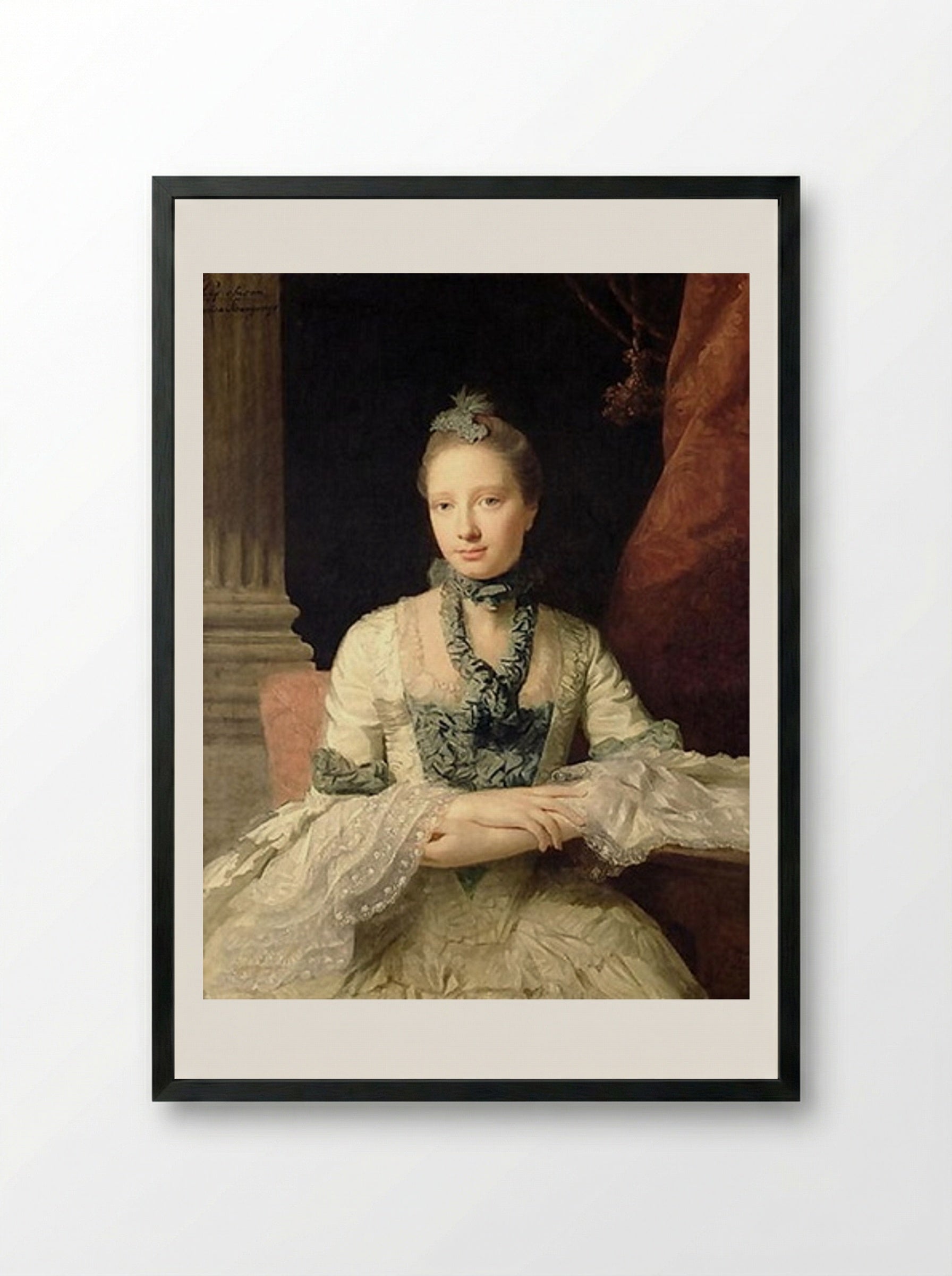 Lady Susan Fox-Strangways - Allan Ramsay - Framed Print Black